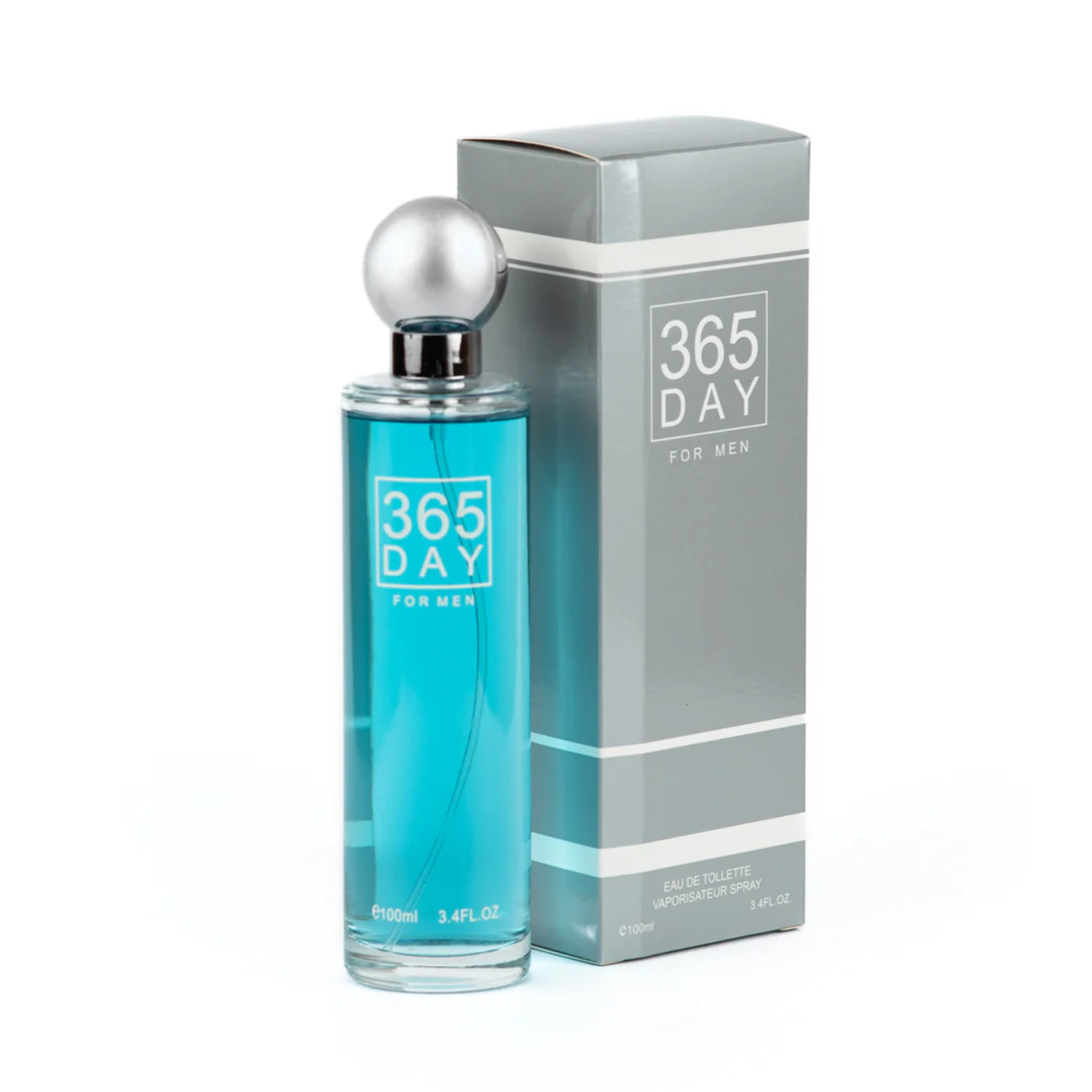 Perfume bottle and packaging of '365 Day' for men on a white background. This is from EBC Collection.