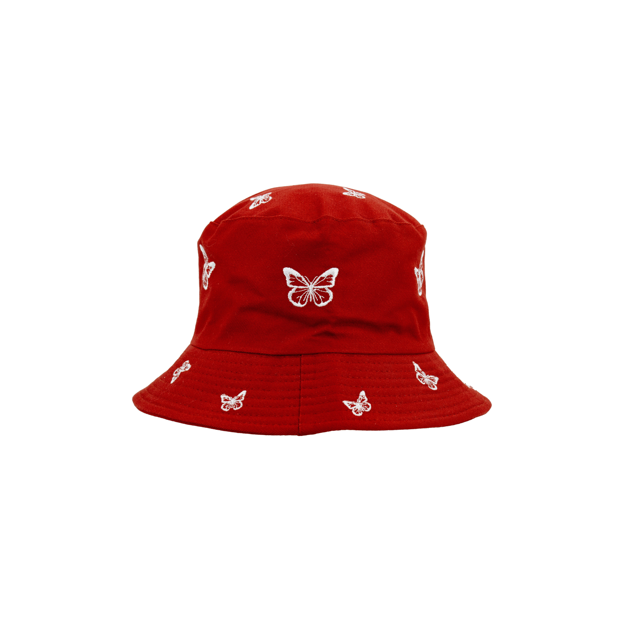 Embroidered Butterfly Canvas Bucket Hat
