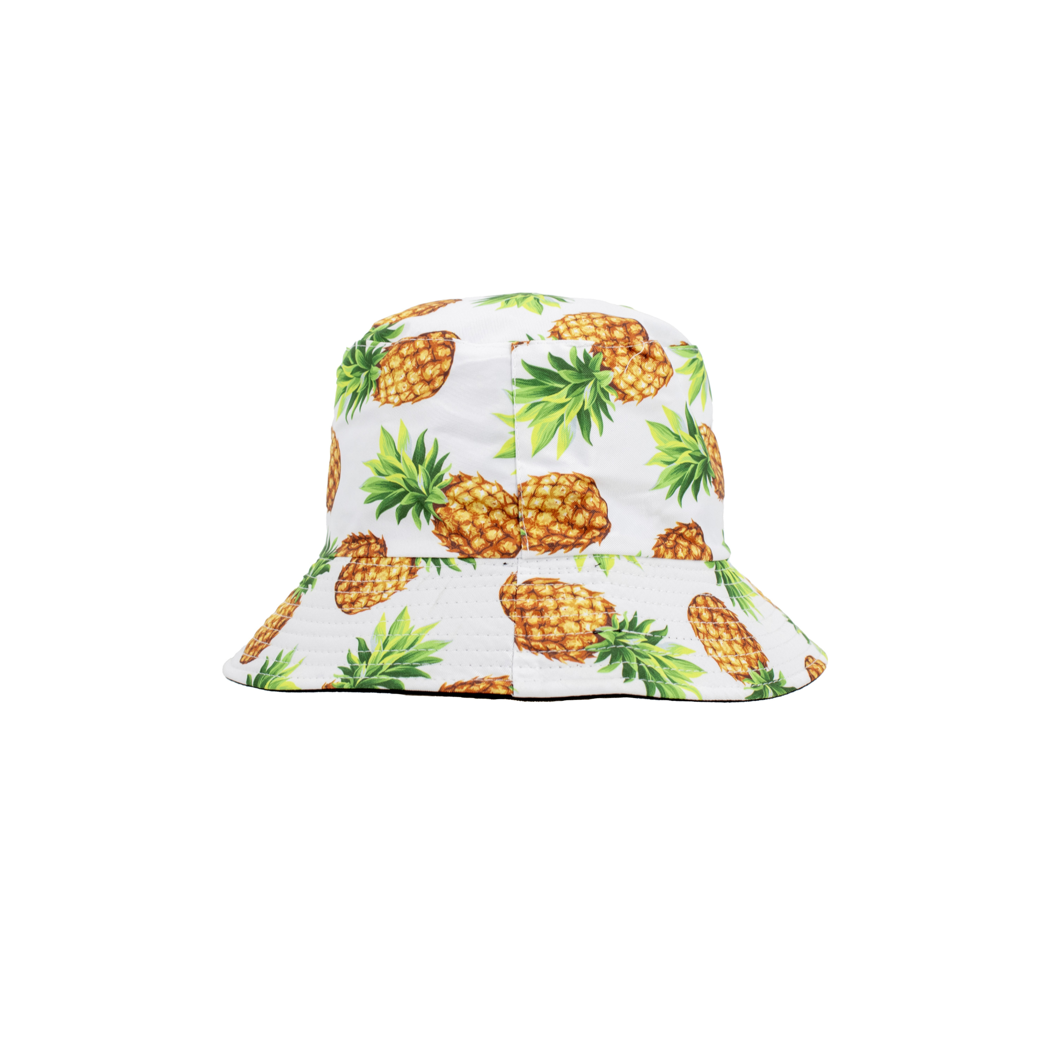 Tropical Pineapple Print Canvas Bucket Hat