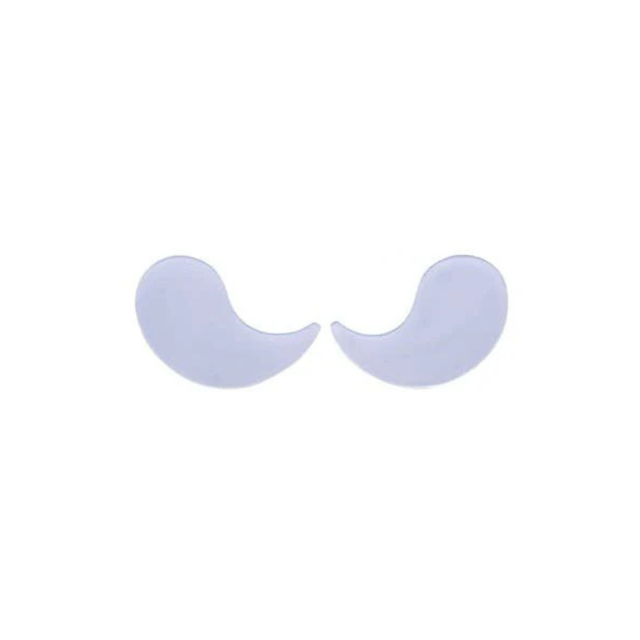 Two light purple eye-shaped pastes on a white background. These are collagen under eye hydrogels from the skincare brand Celavi.