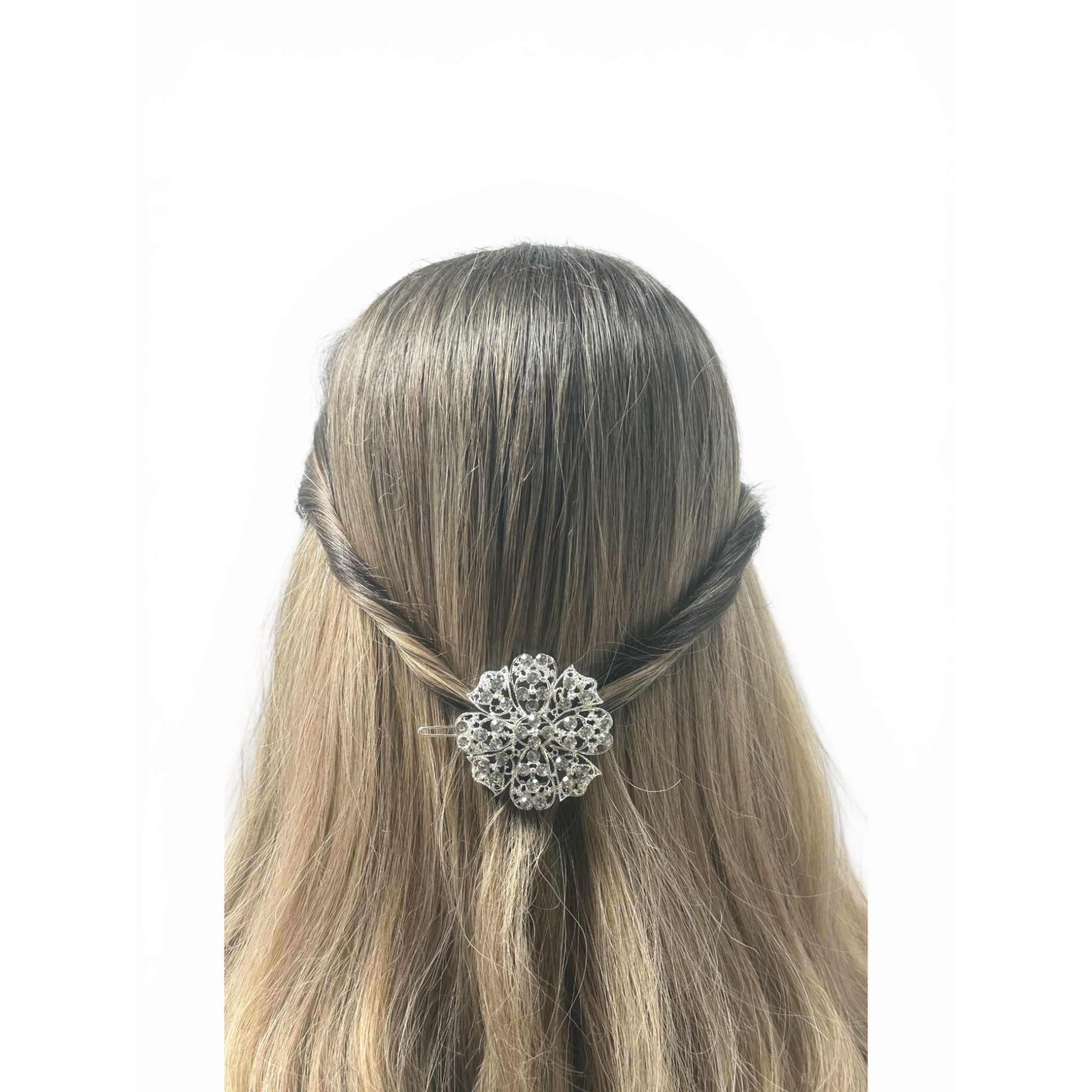 Hair accessory with a decorative element on a white background