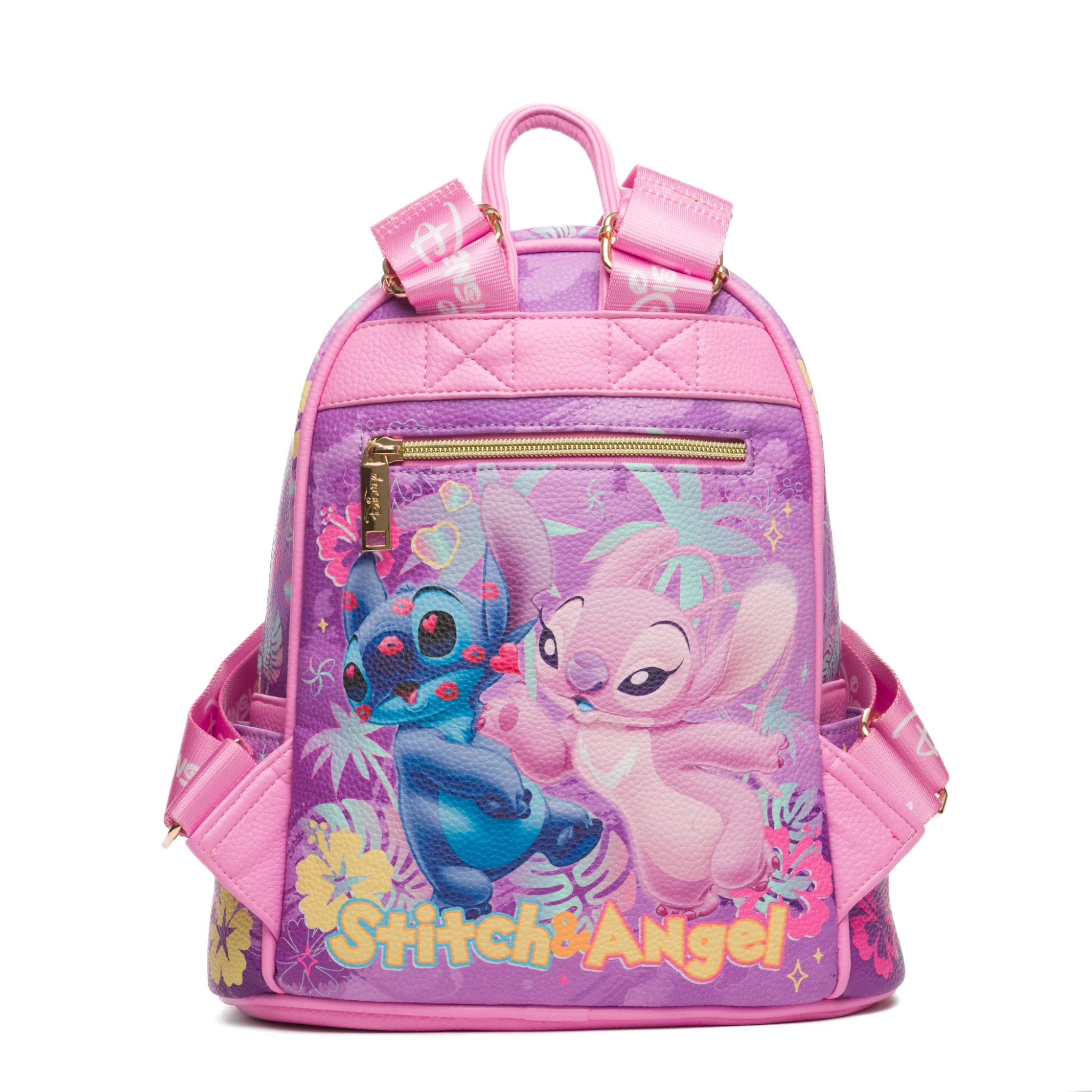 Disney Lilo and Stitch Angel and Stitch 11" Vegan Leather Fashion Mini Backpack