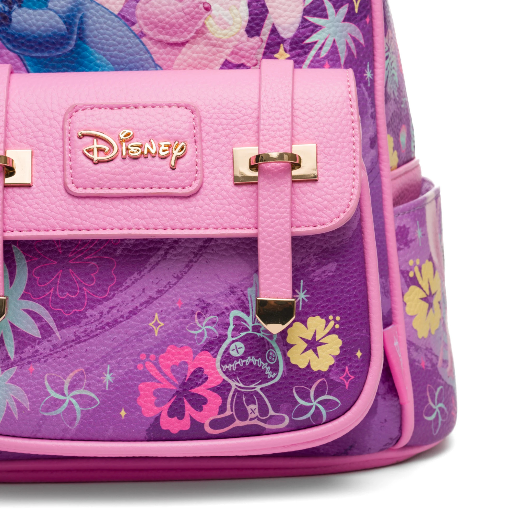 Disney Lilo and Stitch Angel and Stitch 11" Vegan Leather Fashion Mini Backpack