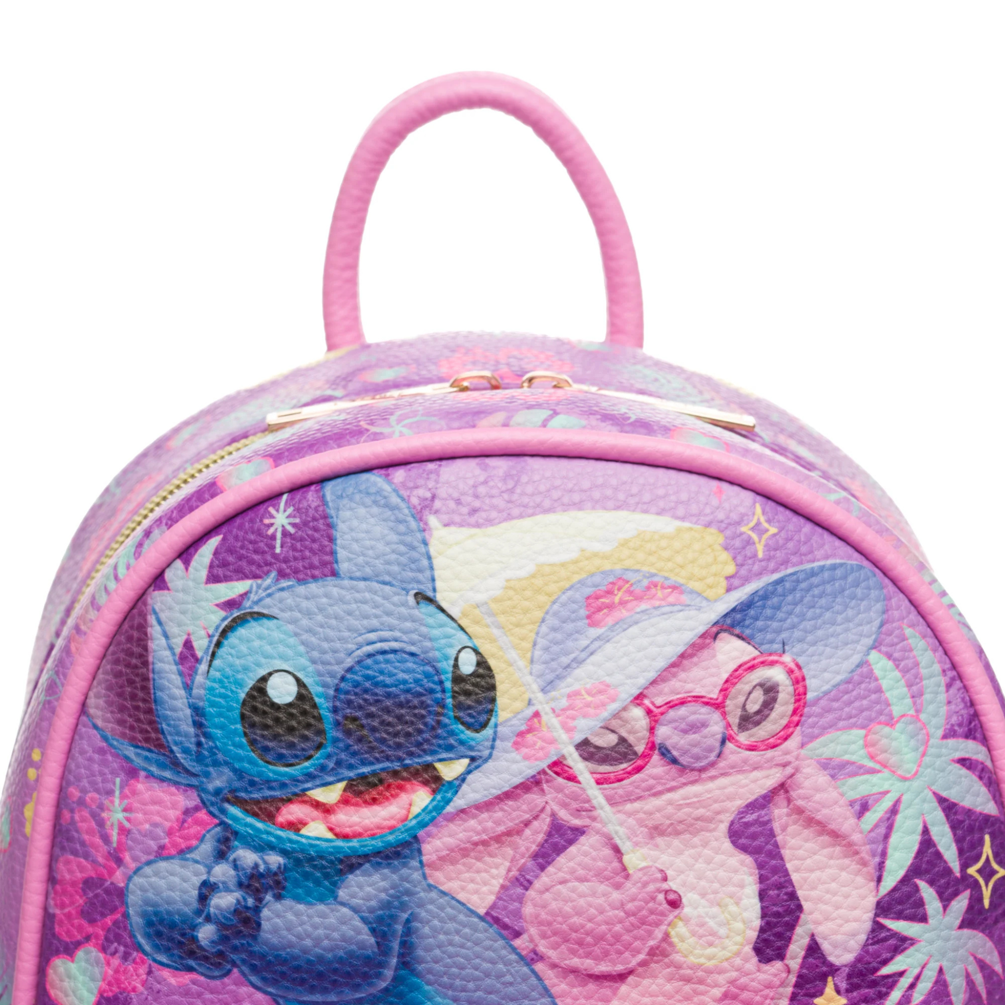 Disney Lilo and Stitch Angel and Stitch 11" Vegan Leather Fashion Mini Backpack