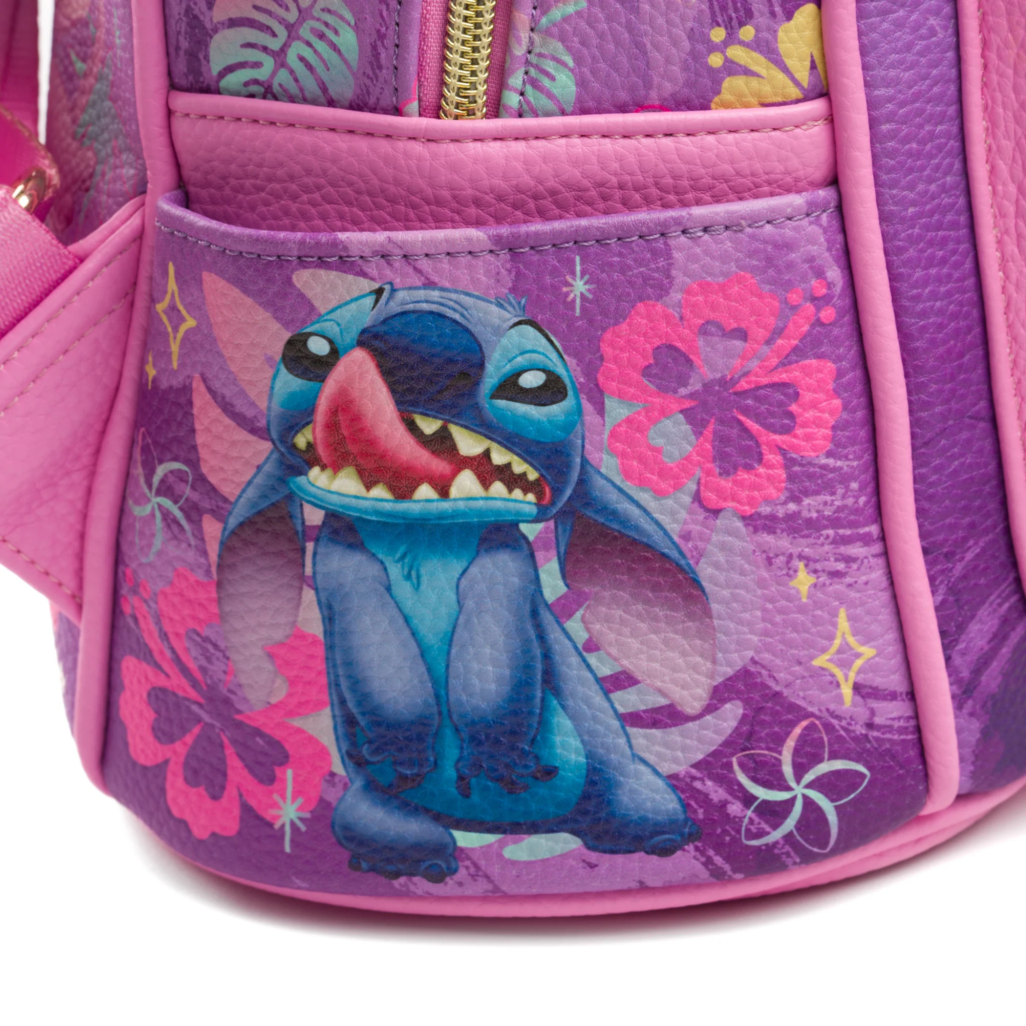 Disney Lilo and Stitch Angel and Stitch 11" Vegan Leather Fashion Mini Backpack