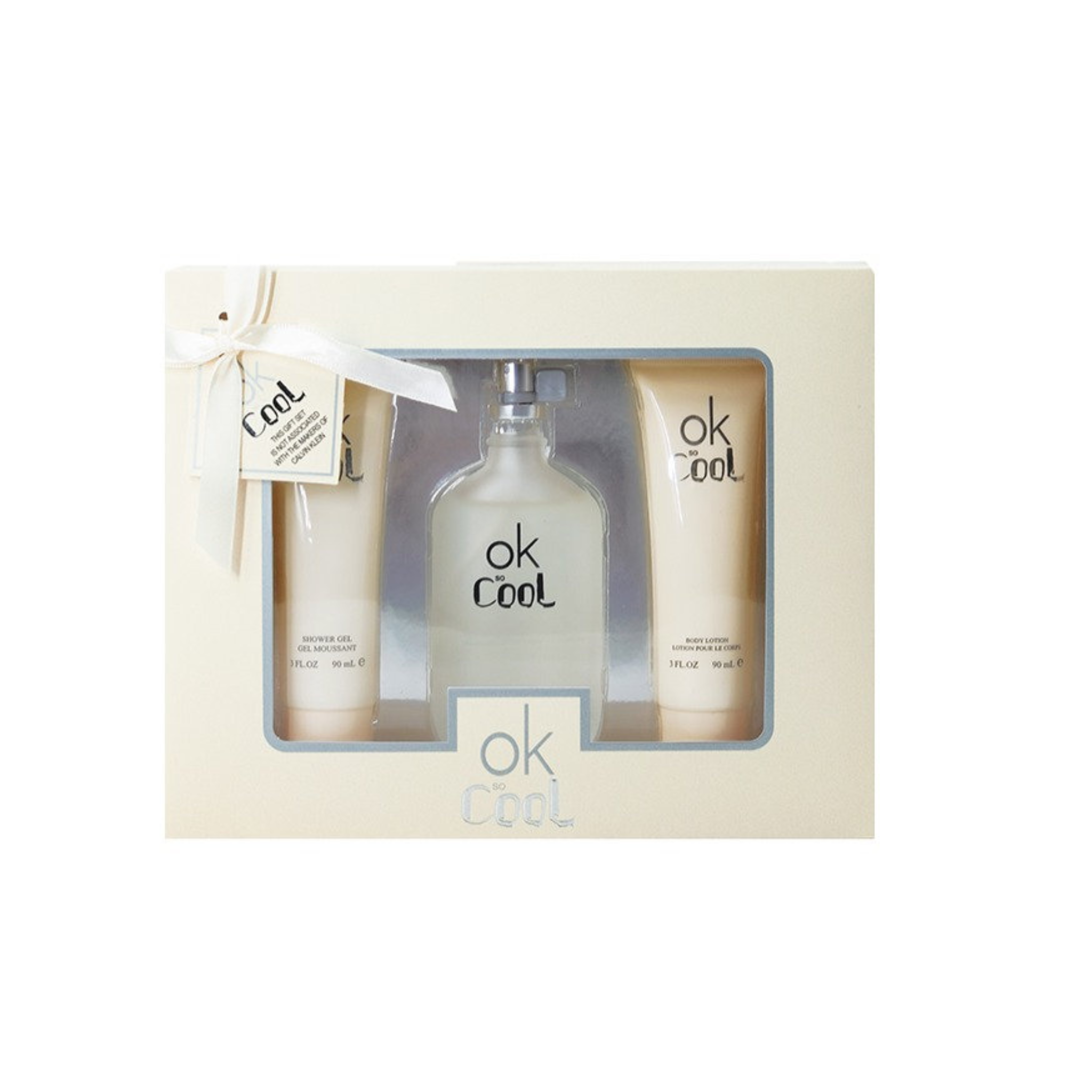 Ok So Cool gift set in a decorative box on a white background. This fragrance is from EBC Collection brand.