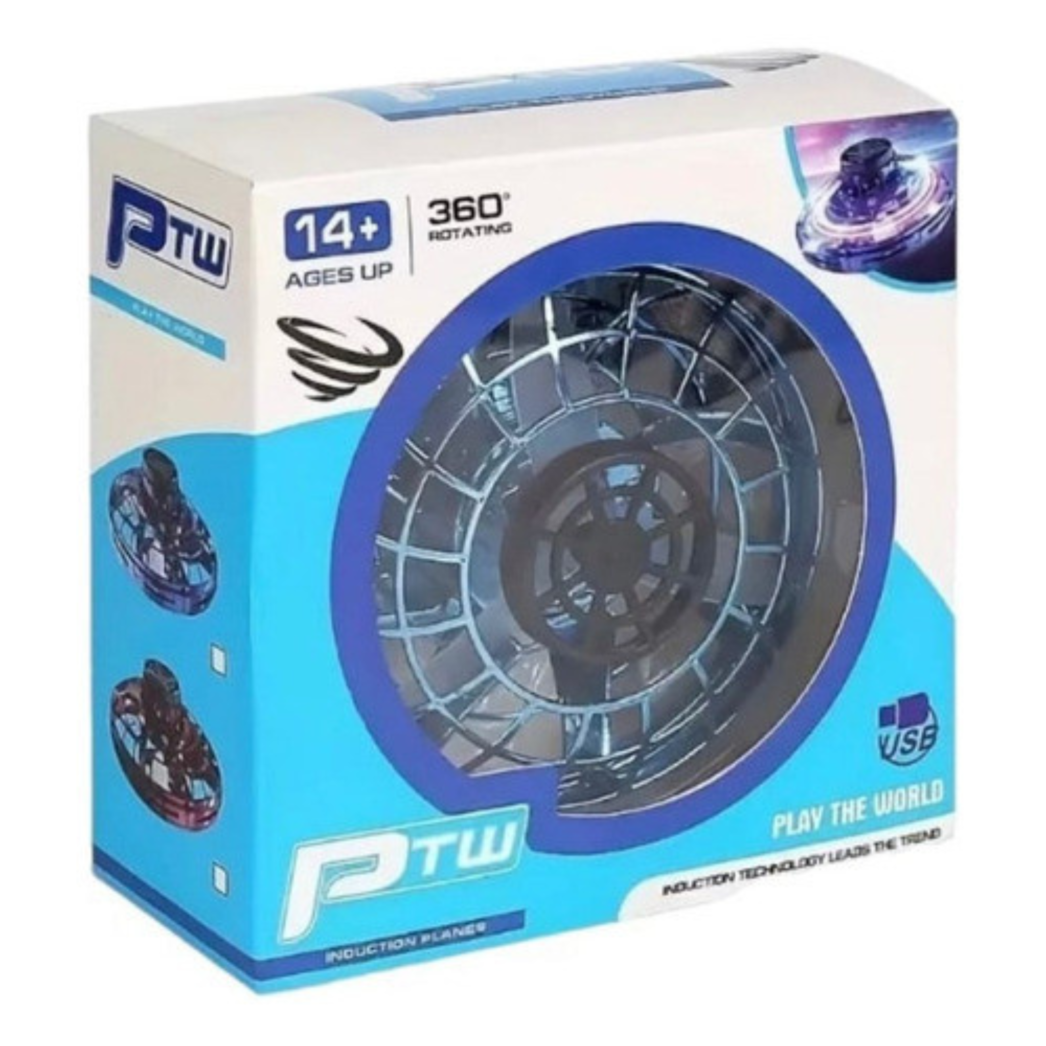 PTW Flying Saucer Play The World Box packaging with 'PTW' branding on a white background