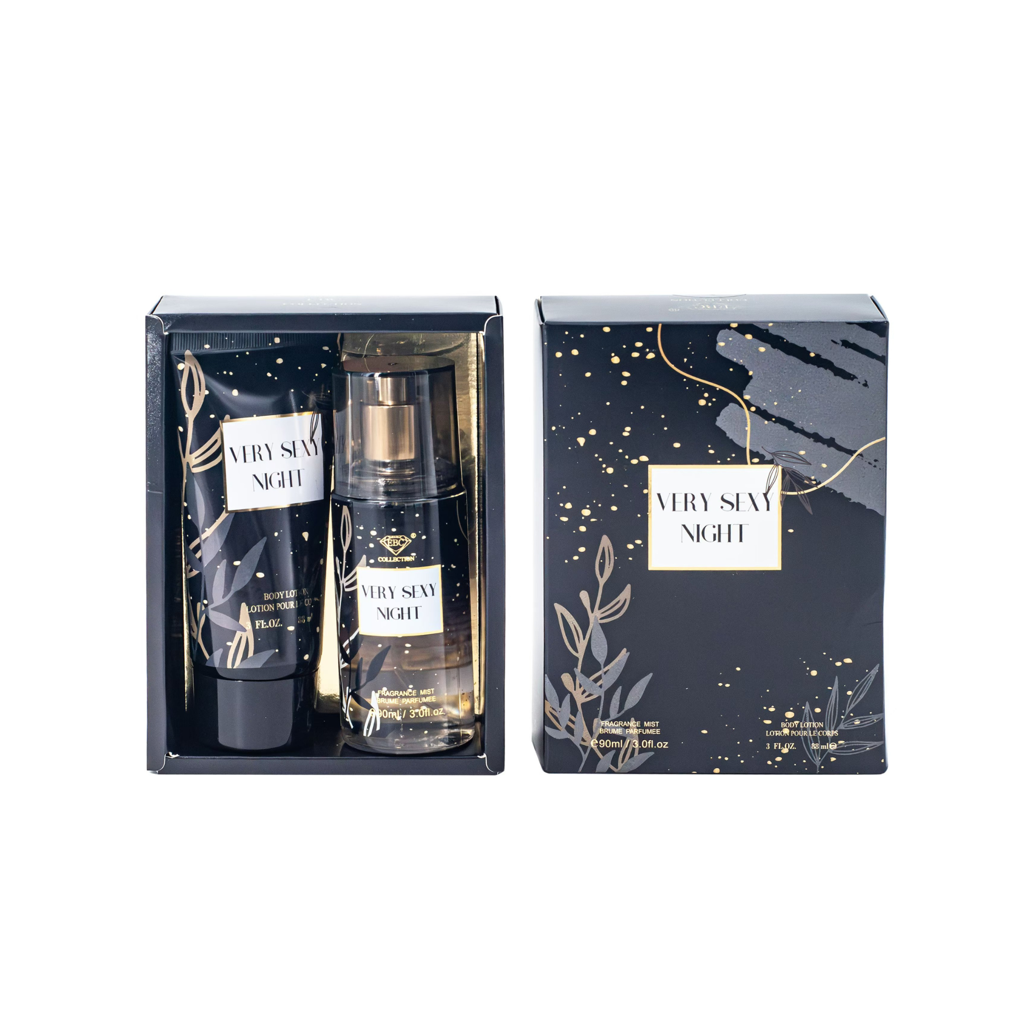 EBC Collection gift set with 'Very Sexy Night' theme in packaging on a white background.