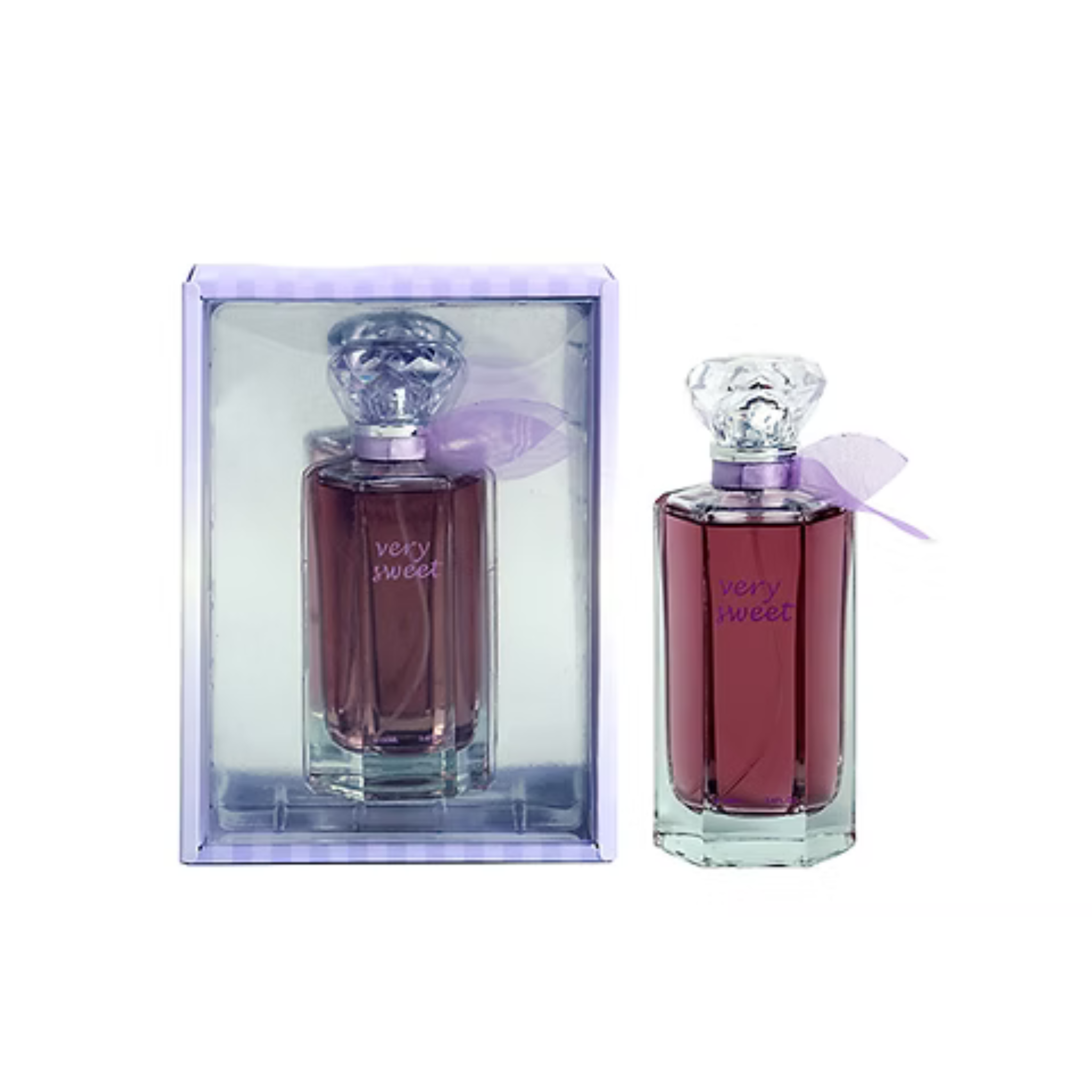 Perfume bottles with a box labeled 'Very Sweet' on a white background. This fragrance is from EBC Collection.