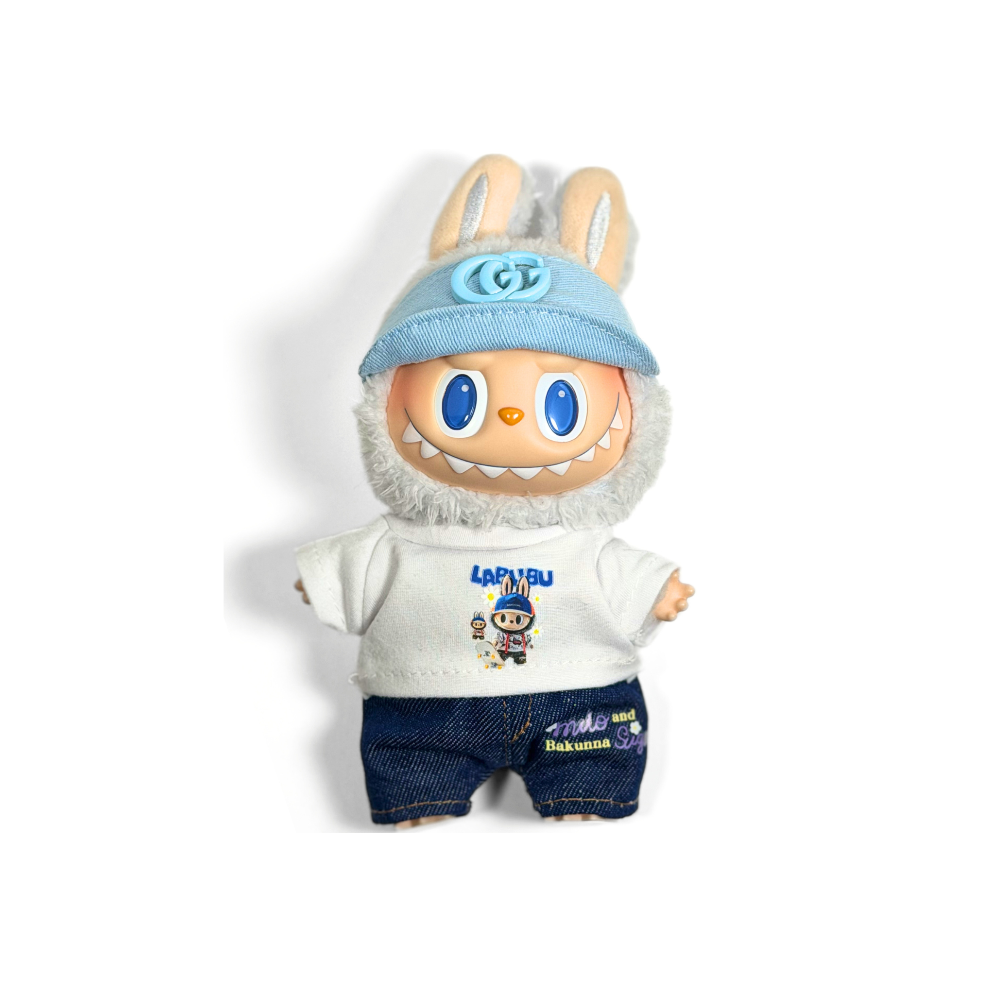 Bubu Outfit: Light Blue Visor and Graphic Tee Set