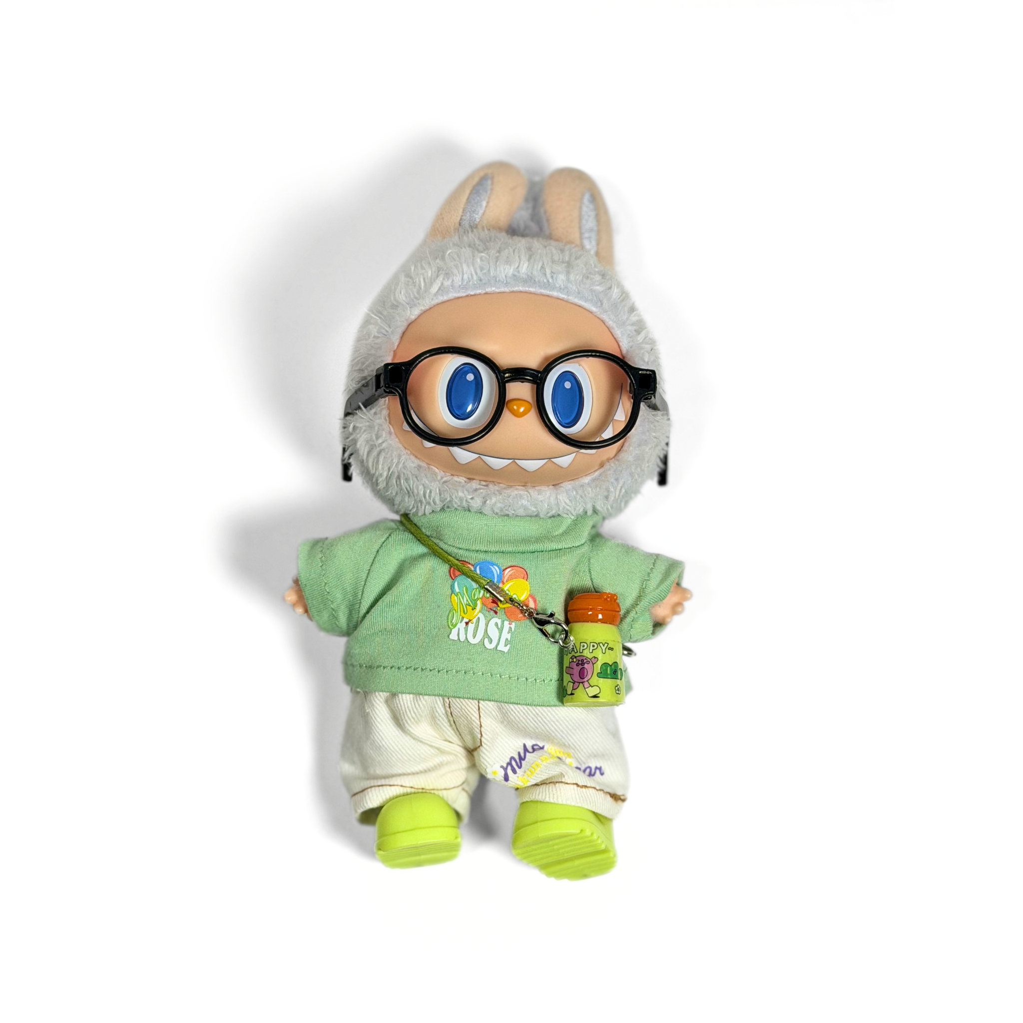 Bubu Outfit: Green Balloon Shirt and White Denim Outfit