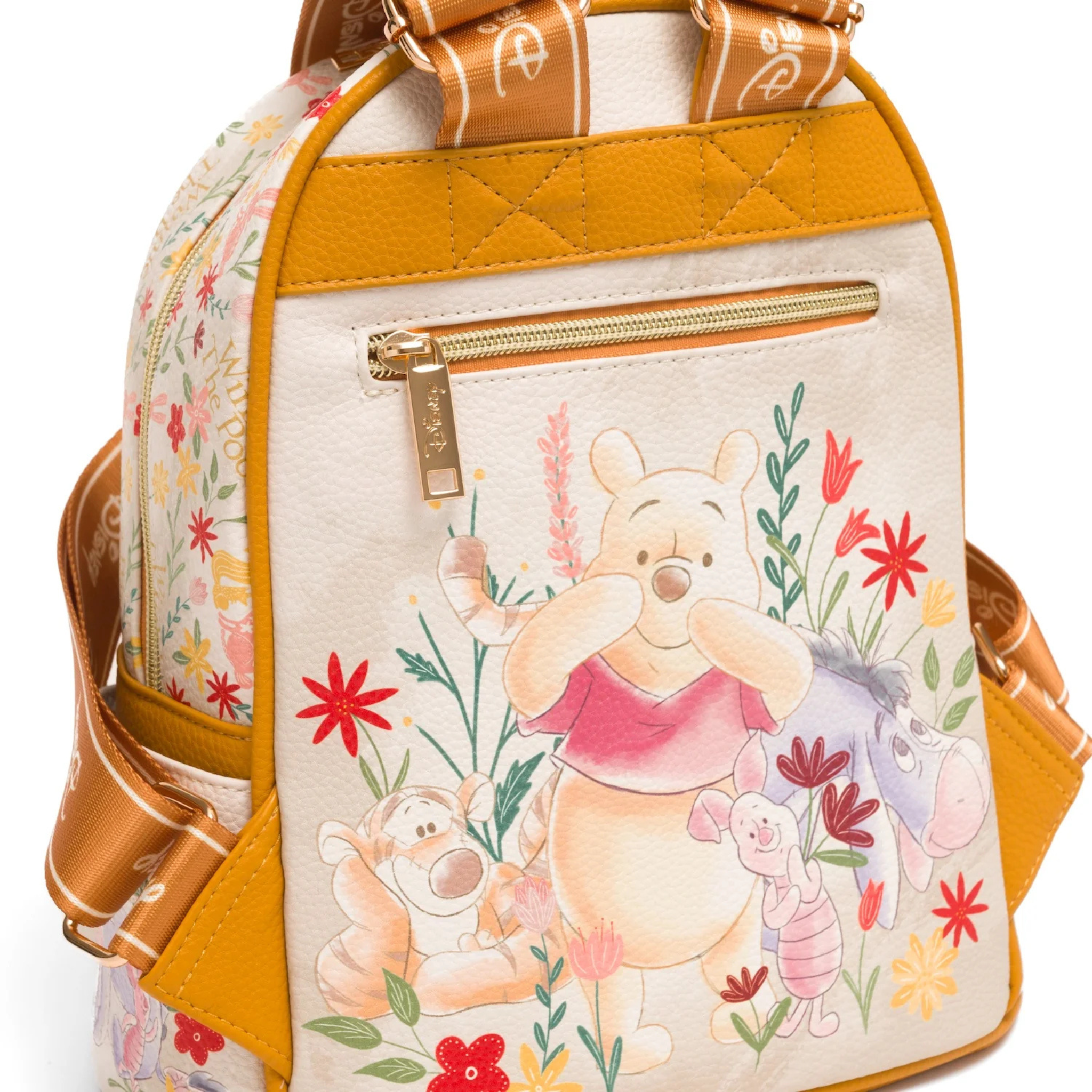 Winnie The Pooh Among The Flowers WondaPop 11" Vegan Leather Mini Backpack