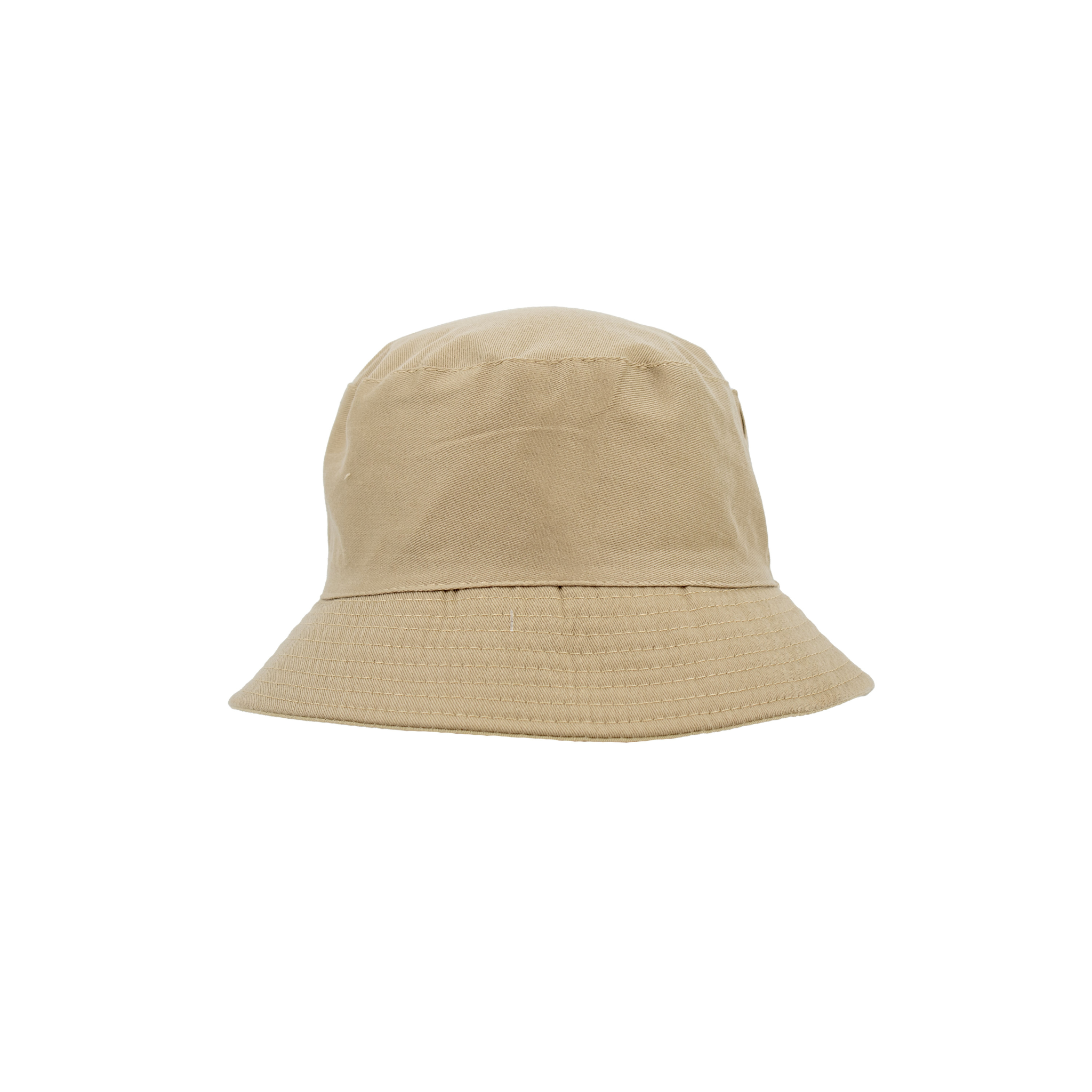 Beige bucket hat on a white background