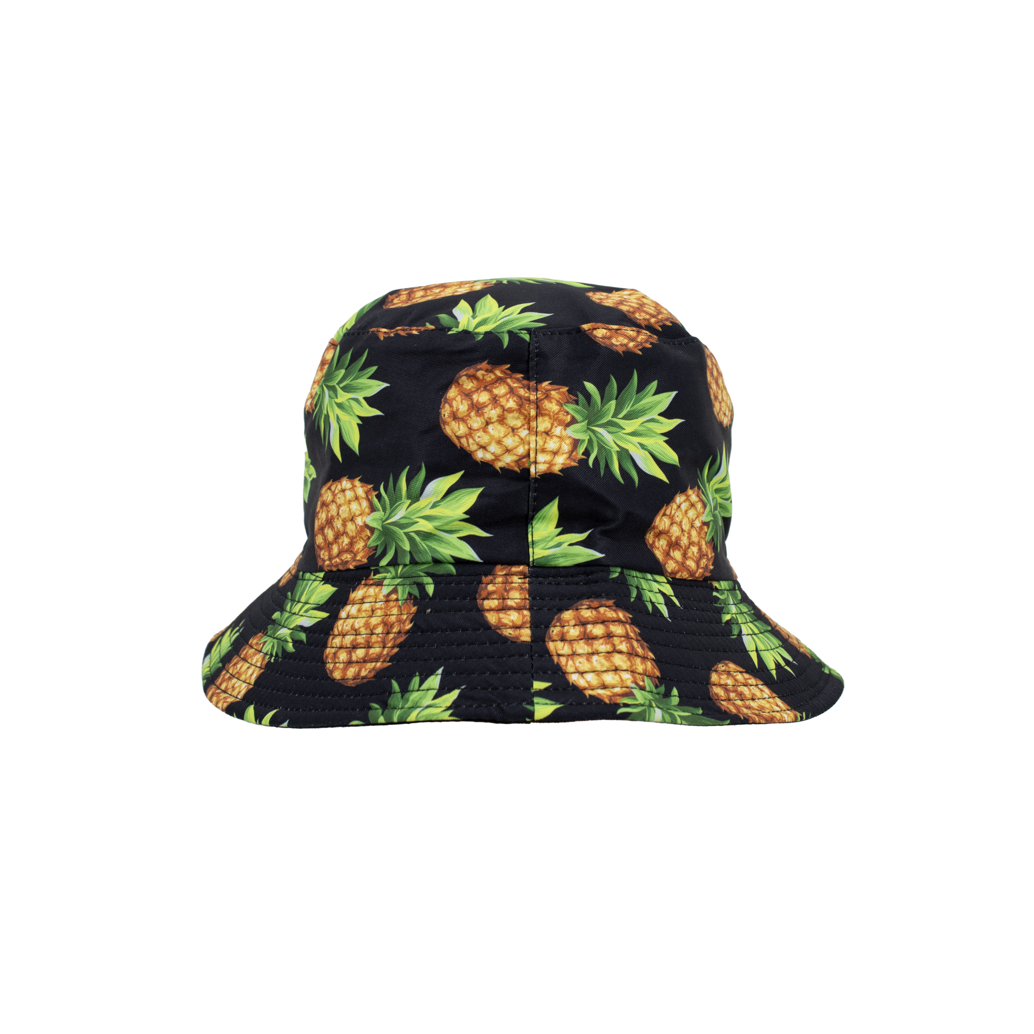 Tropical Pineapple Print Canvas Bucket Hat