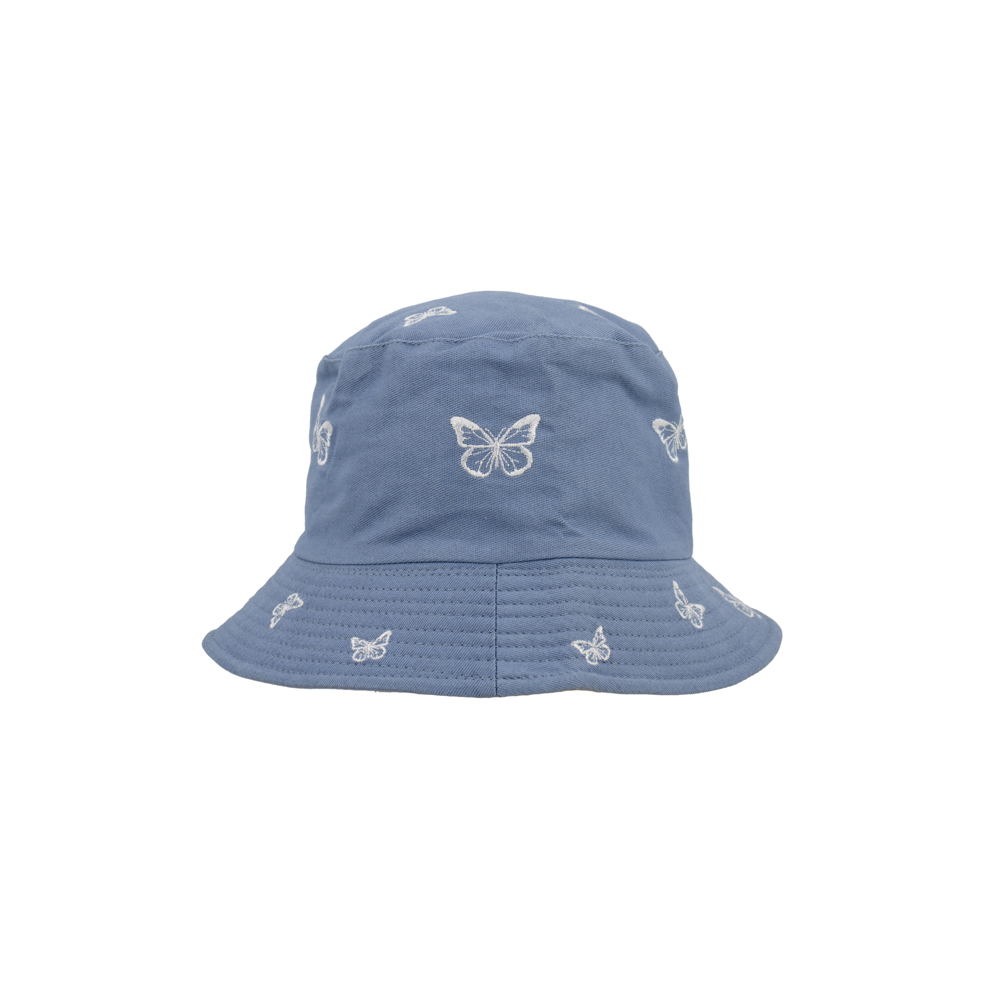 Embroidered Butterfly Canvas Bucket Hat