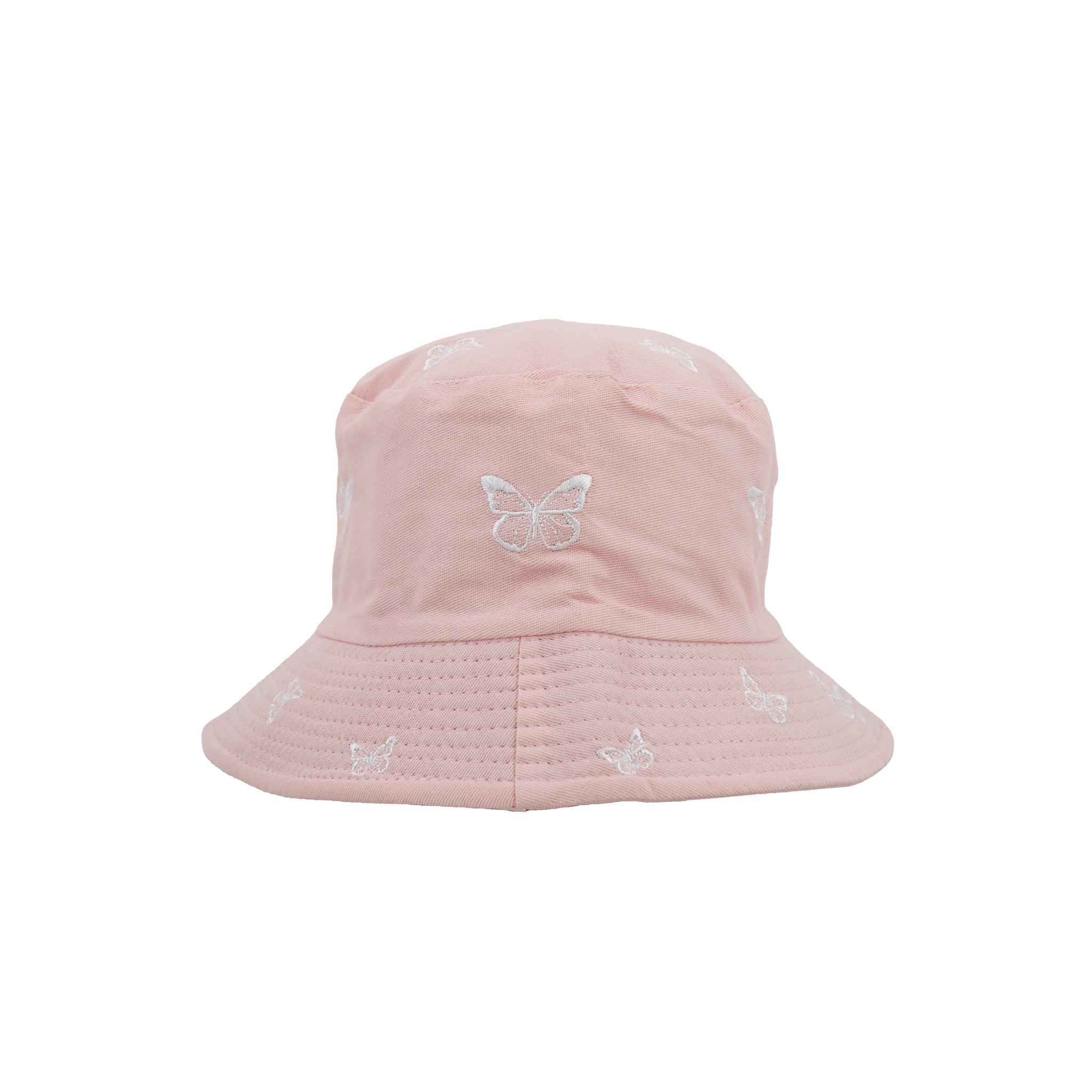 Embroidered Butterfly Canvas Bucket Hat