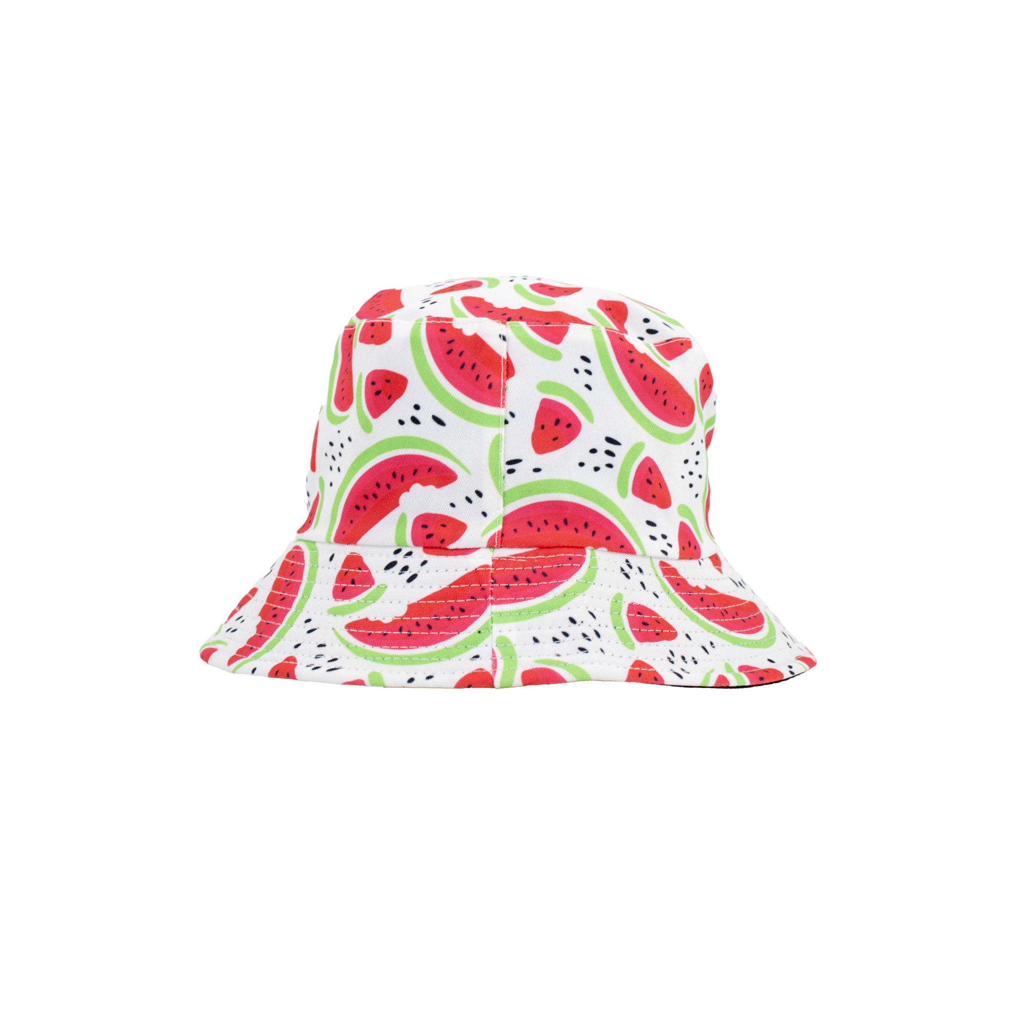 White Bucket Hat with Watermelons