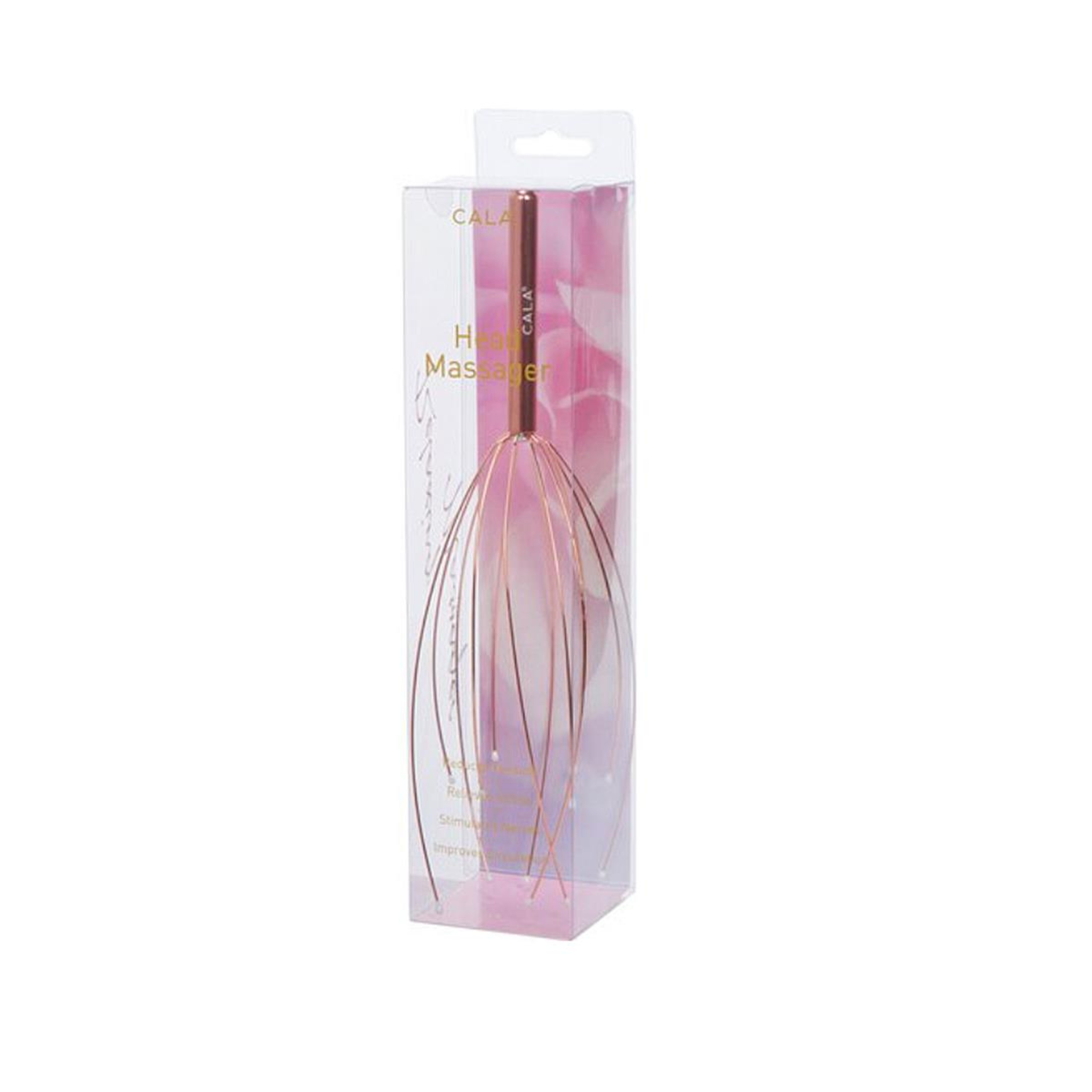 CALA head massager in packaging on a white background