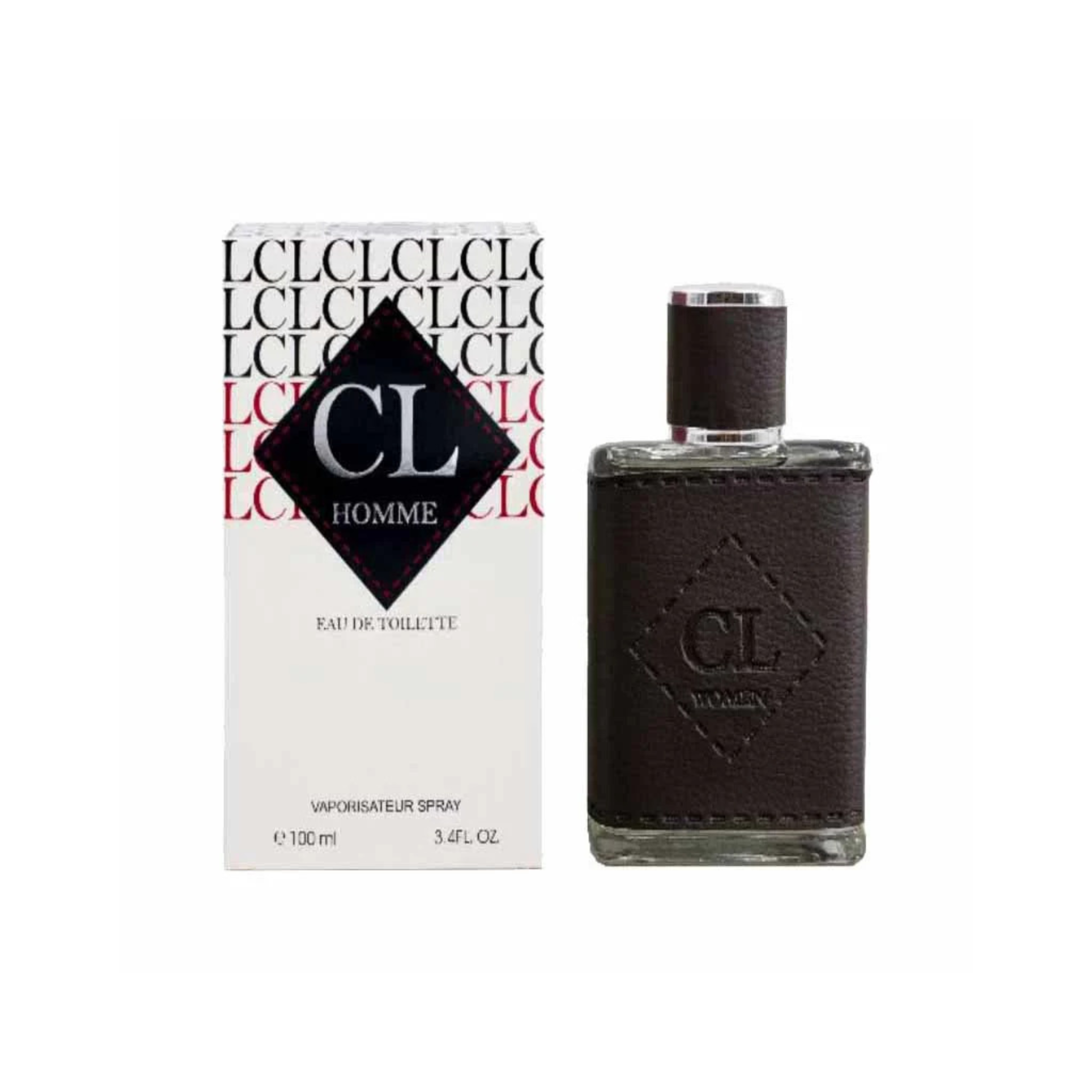 Perfume bottle and packaging with 'CL' branding on a white background. This perfume is from EBC Collection. 