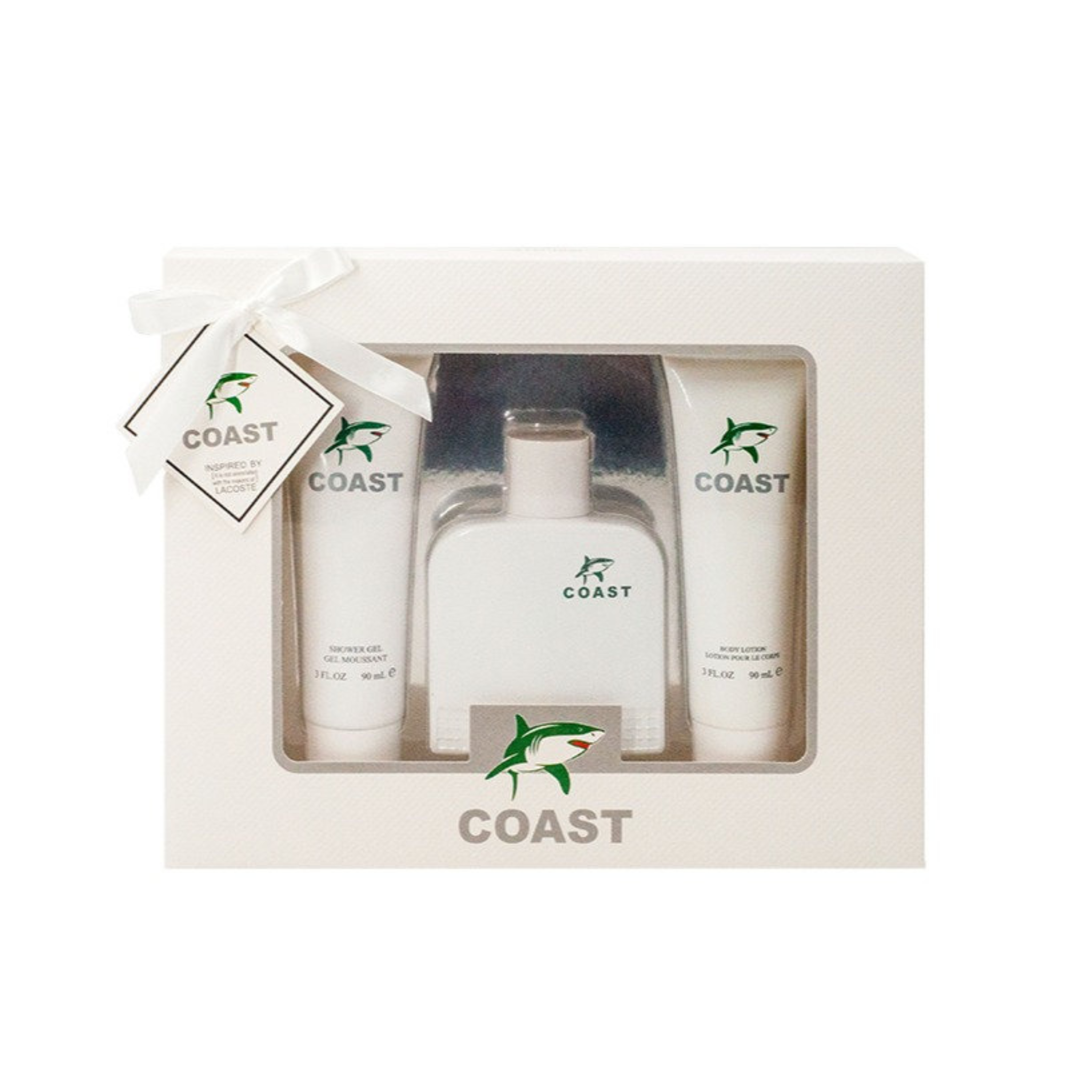 Coast White gift set product in a box on a white background. This fragrance collection is from EBC Collection.