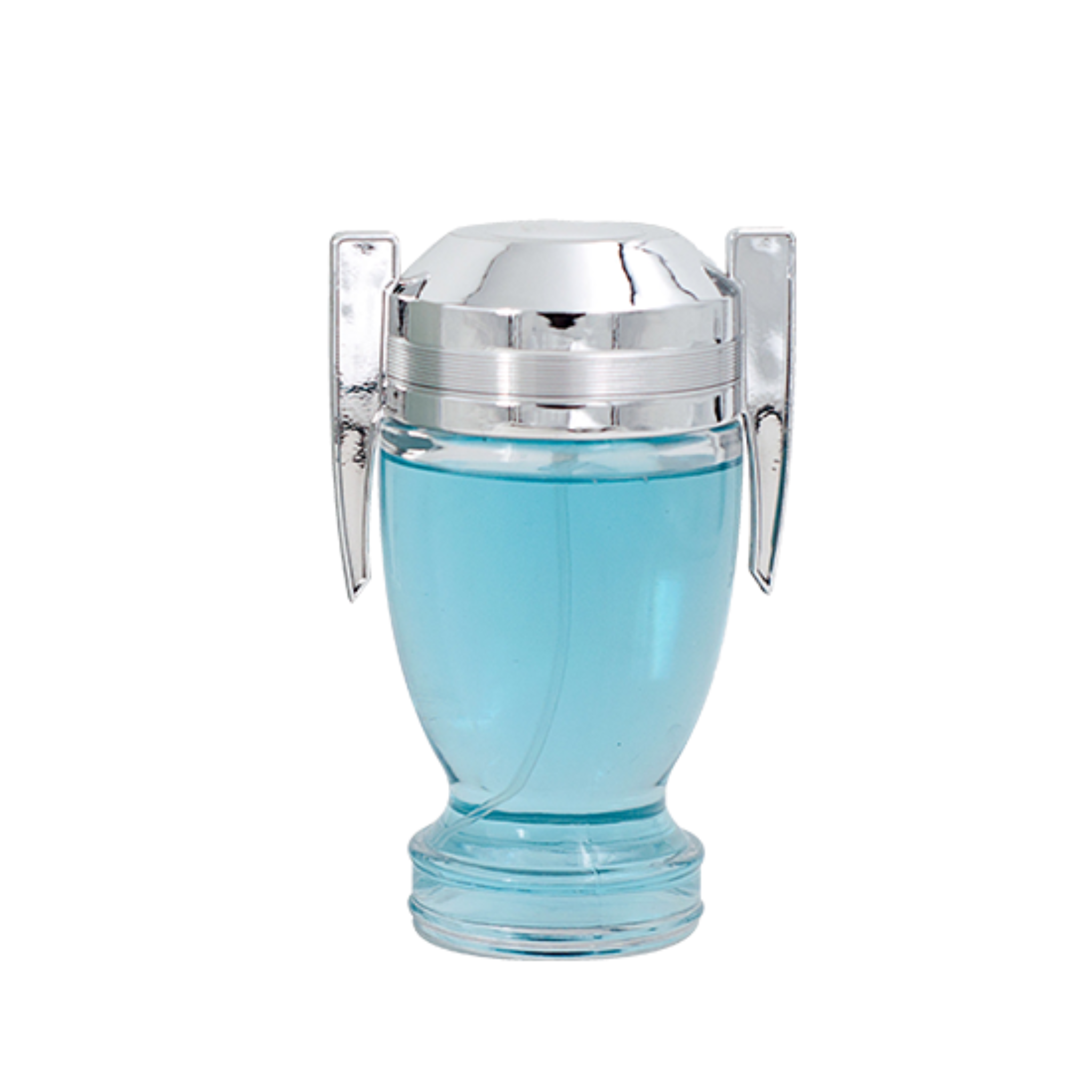 EBC Collection Cup Aqua Blue perfume bottle with silver cap on a white background