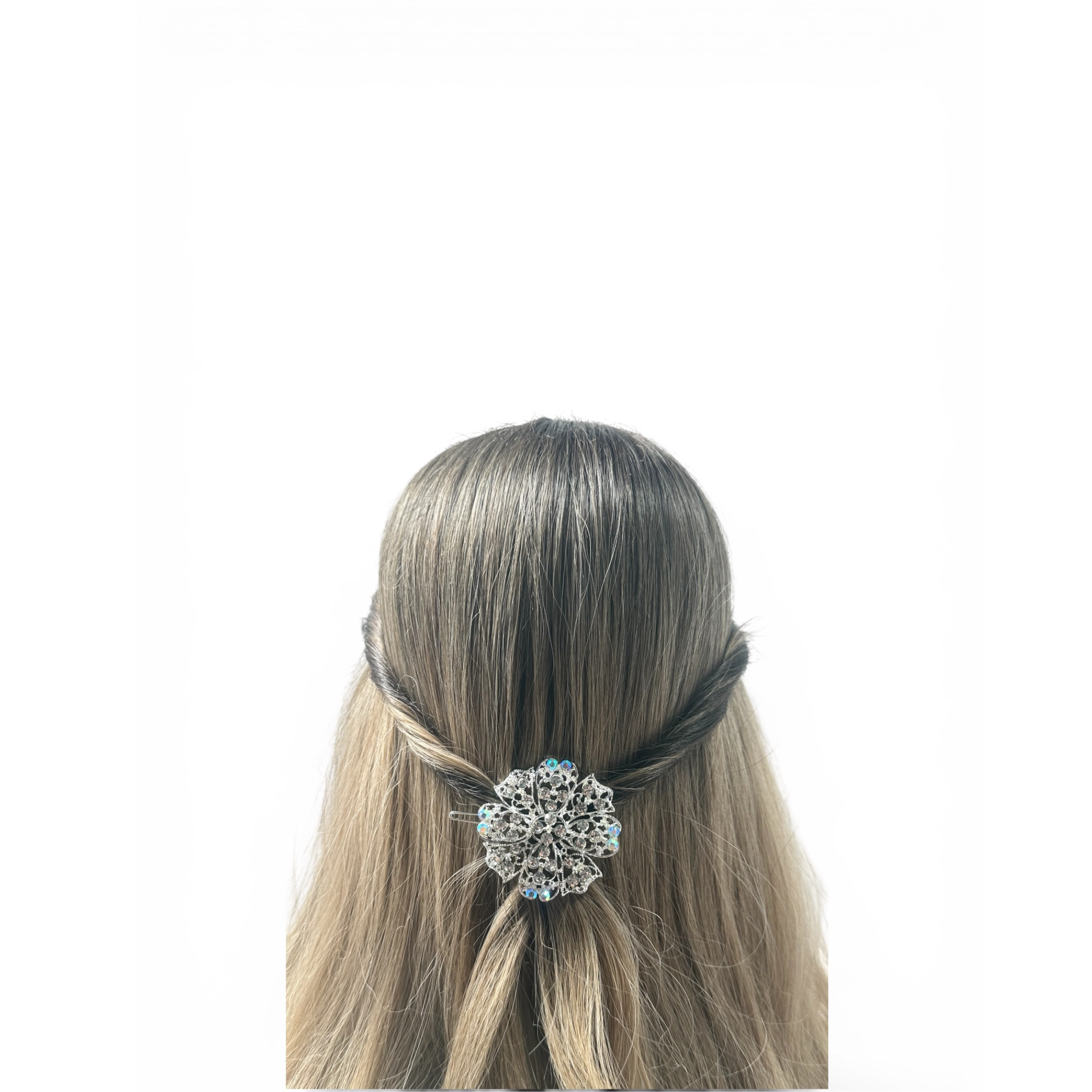 Hair accessory with a decorative element on a white background