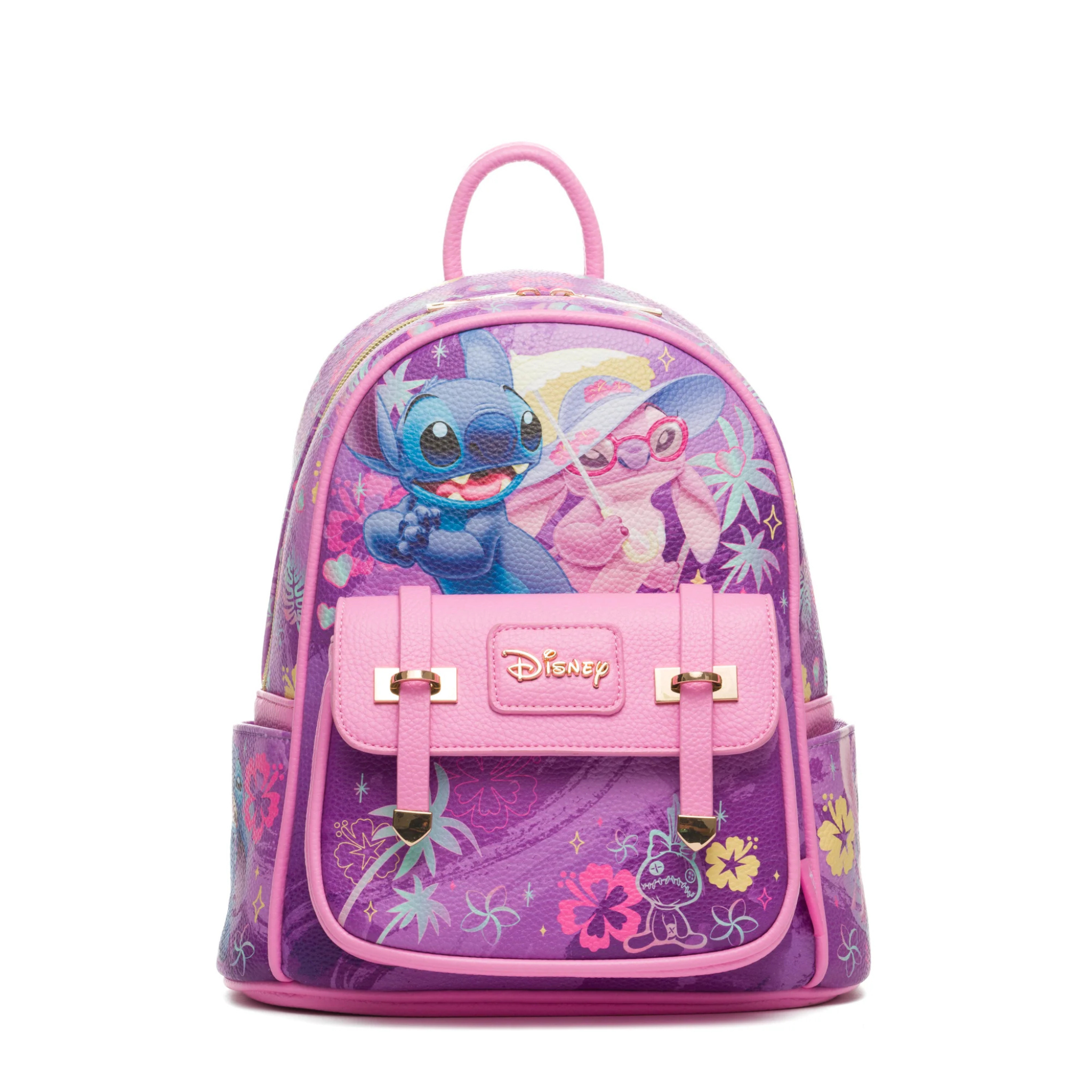 Disney Lilo and Stitch Angel and Stitch 11" Vegan Leather Fashion Mini Backpack