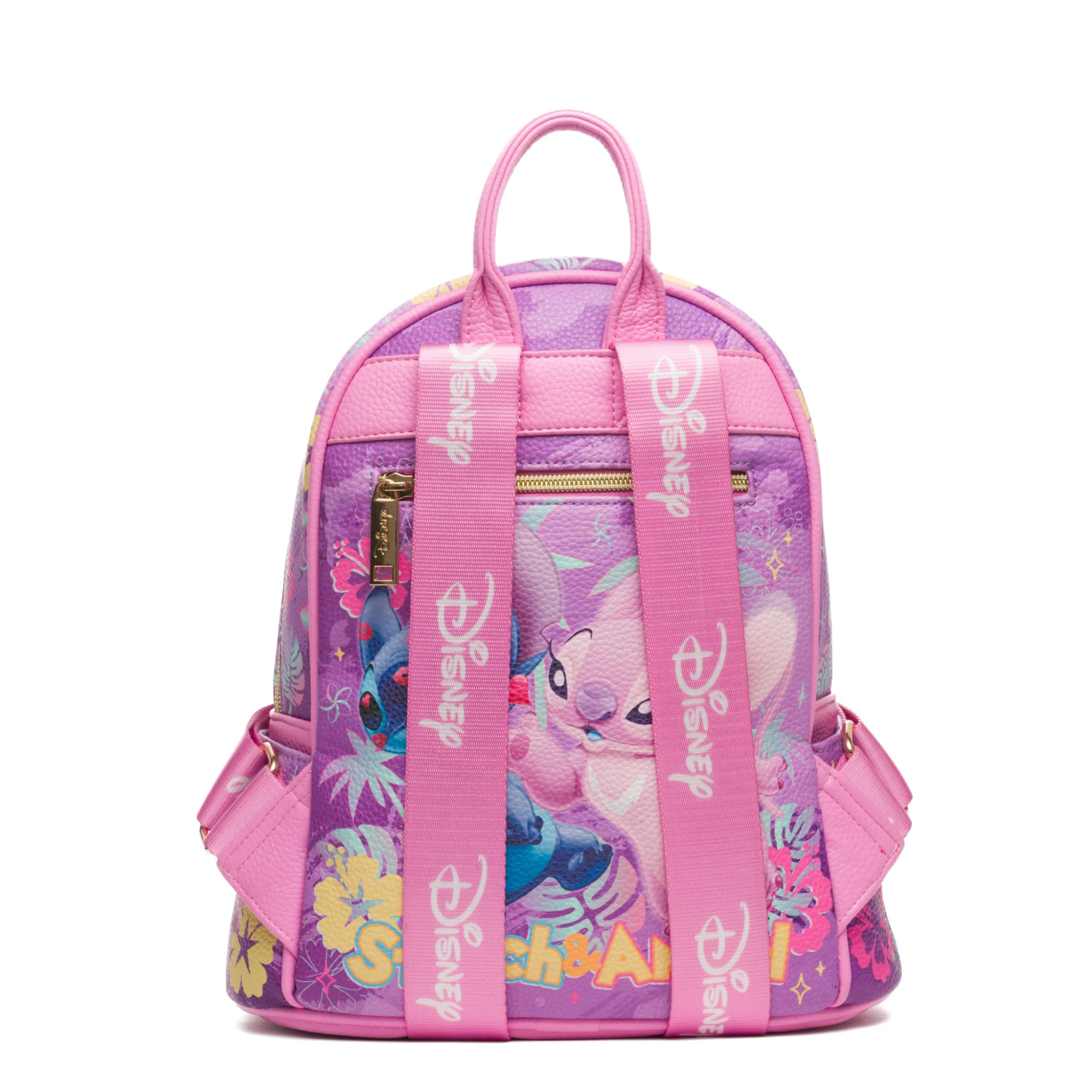 Disney Lilo and Stitch Angel and Stitch 11" Vegan Leather Fashion Mini Backpack