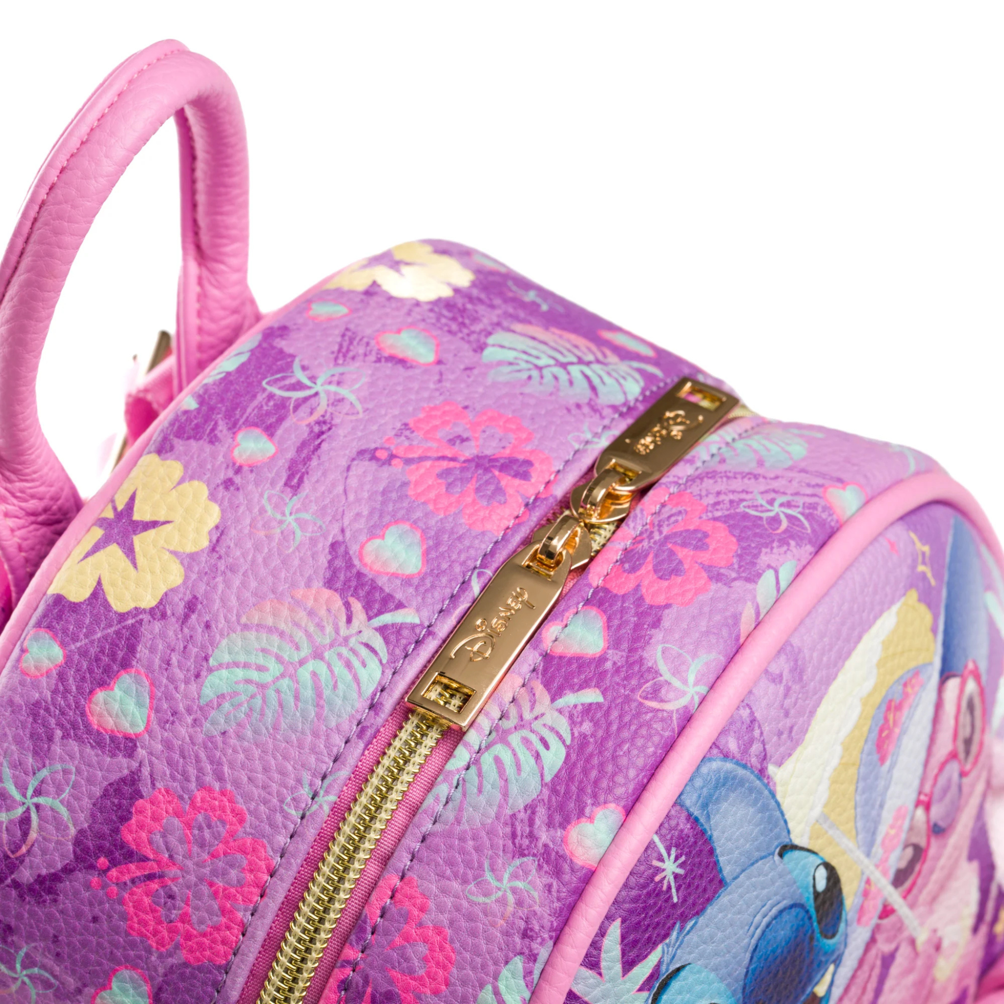 Disney Lilo and Stitch Angel and Stitch 11" Vegan Leather Fashion Mini Backpack