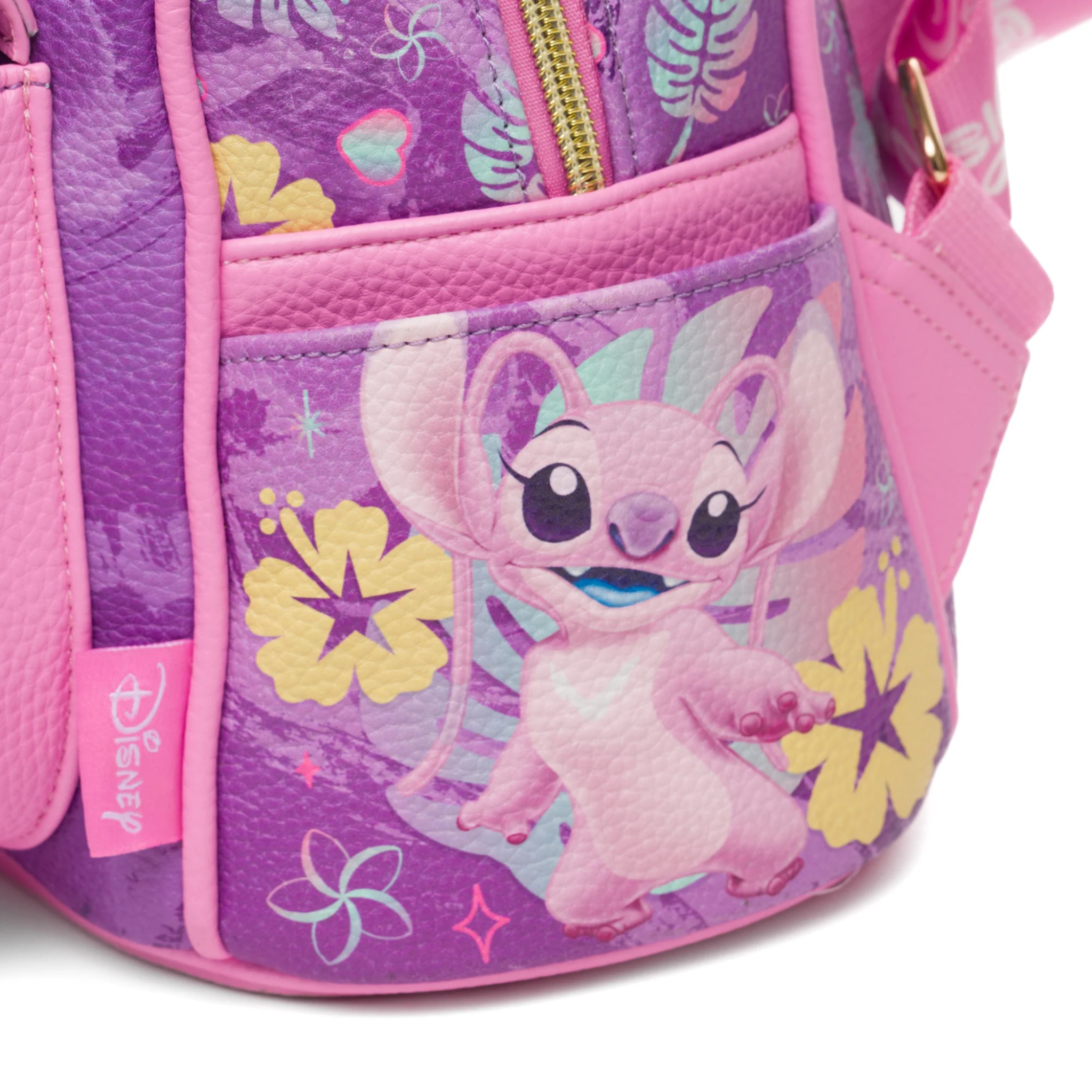 Disney Lilo and Stitch Angel and Stitch 11" Vegan Leather Fashion Mini Backpack