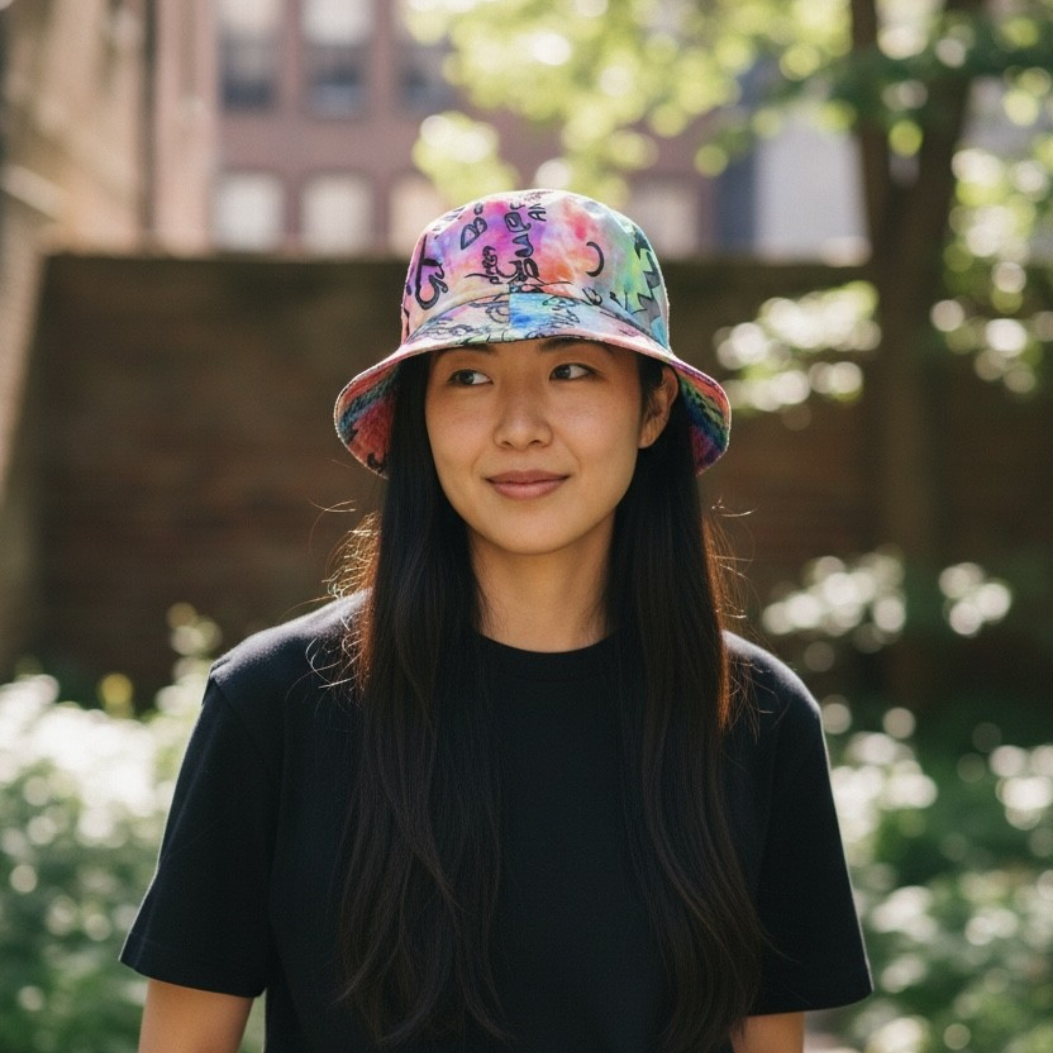Streetwear Tie-Dye Graffiti Bucket Hat