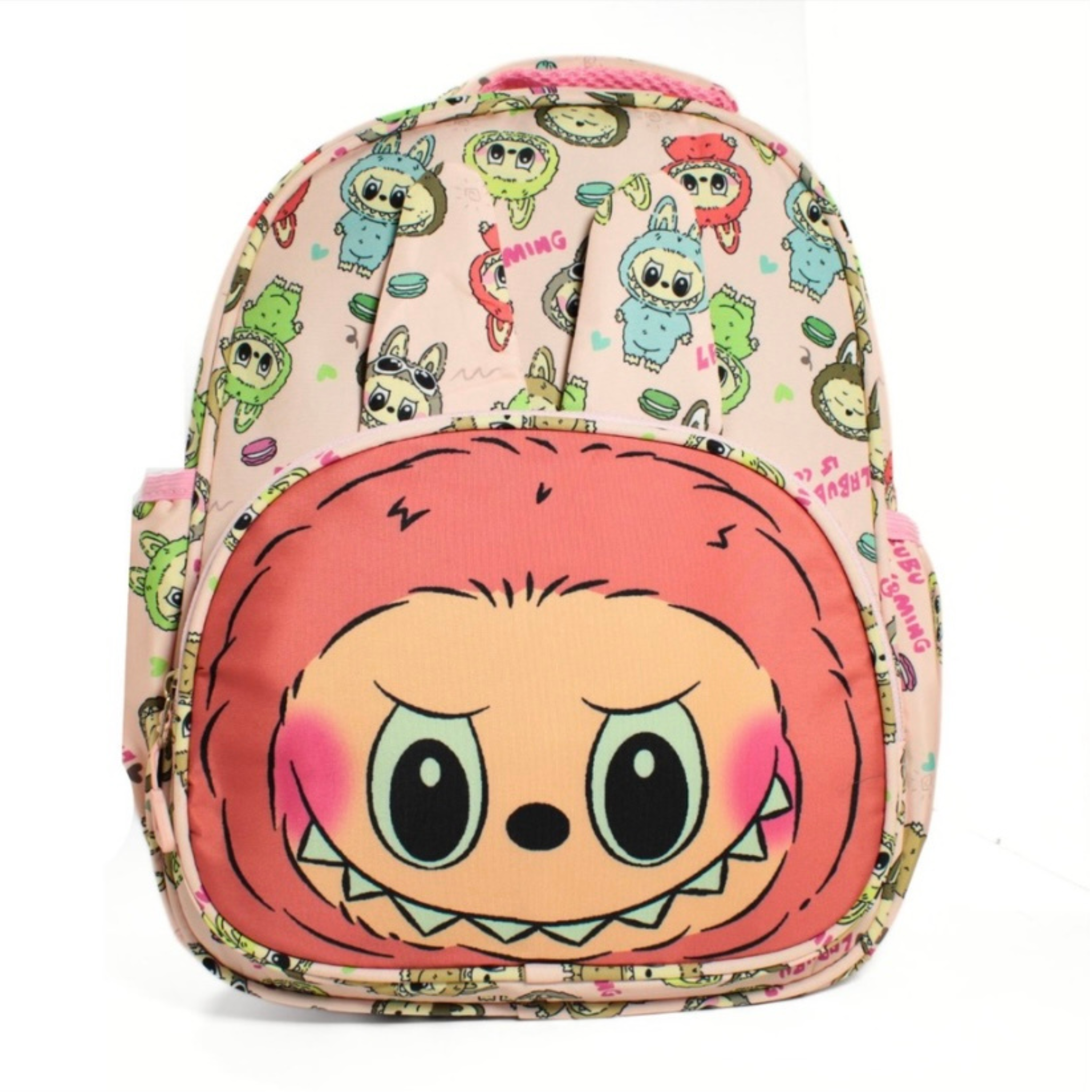 Labubu Backpack with cartoon character design on a white background