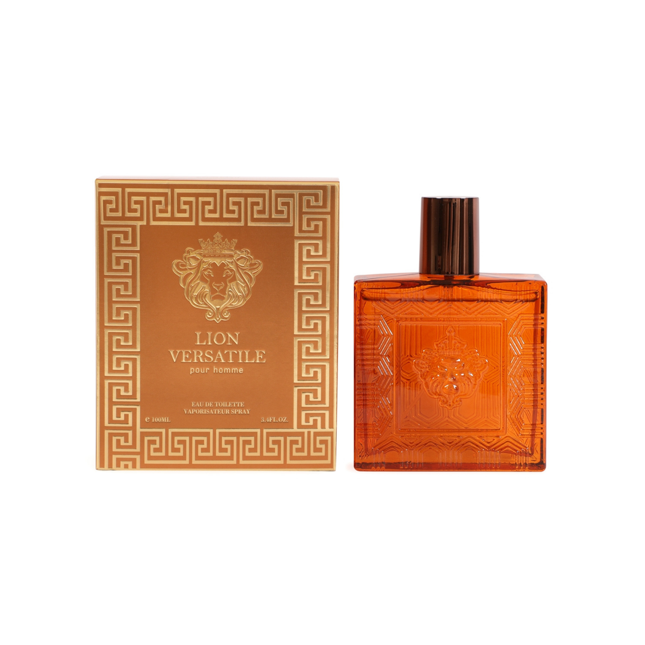 Lion Versatile perfume bottle and packaging on a white background.This fragrance is from EBC Collection.