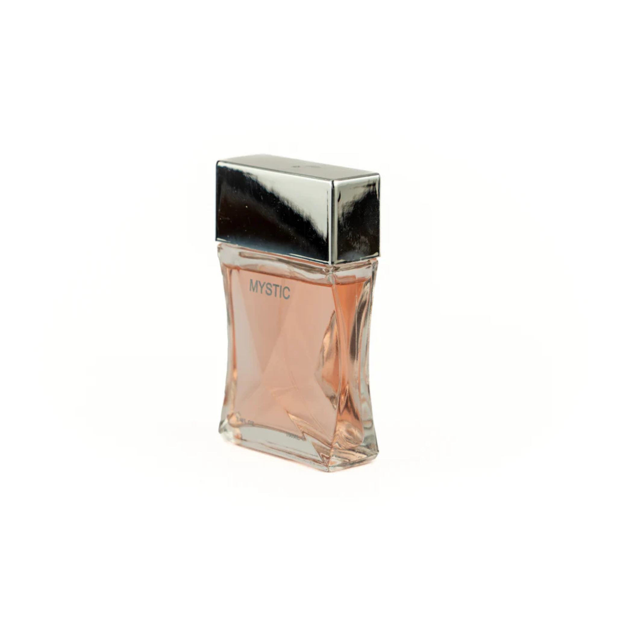 Perfume bottle labeled 'Mystic' on a white background. This is a perfume from EBC Collection. 