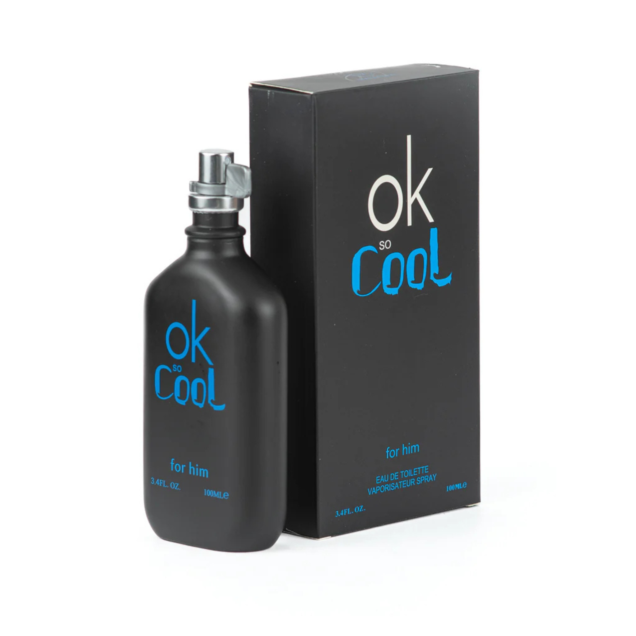 ok so cool' perfume bottle and packaging on a white background. This is from EBC Collection Brand.