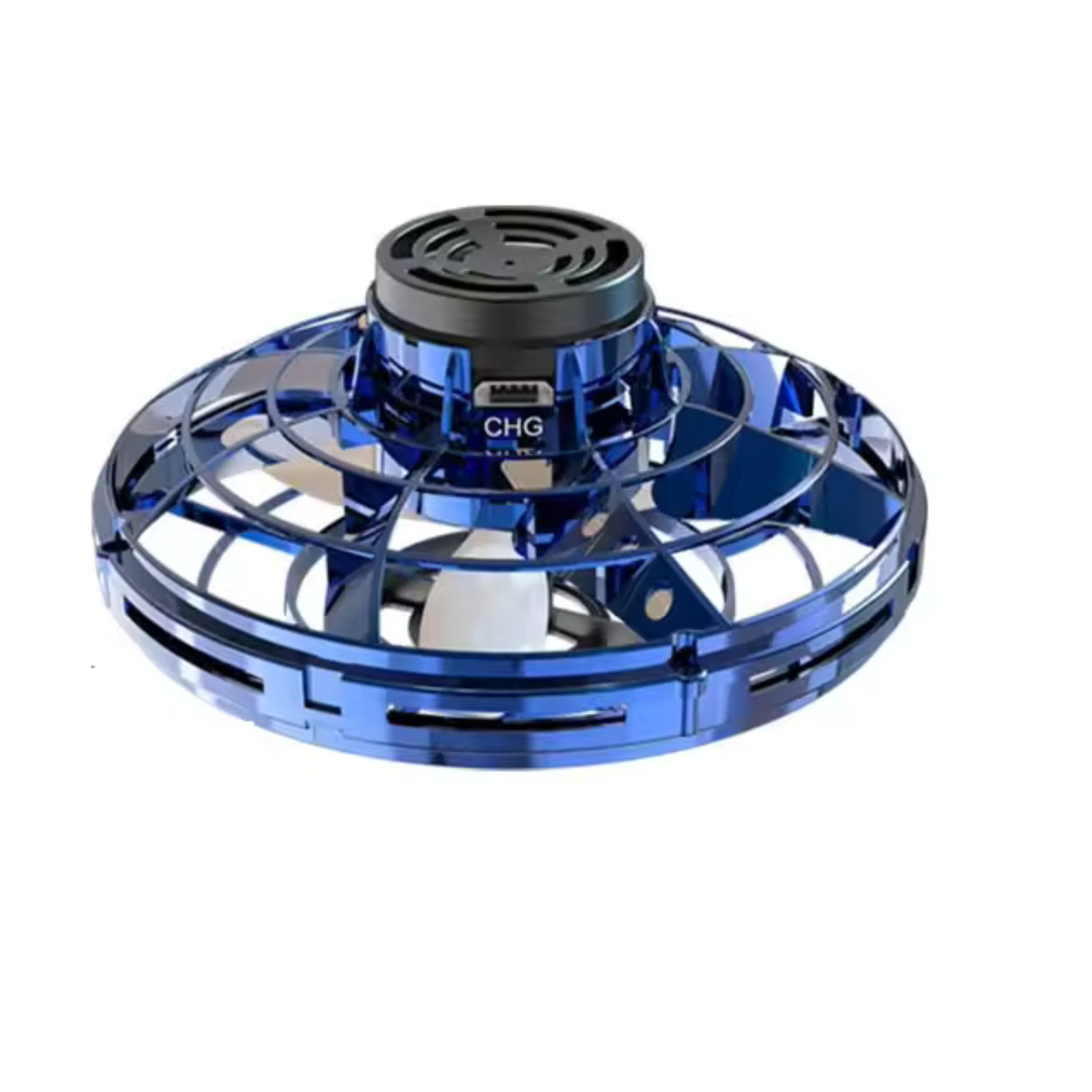 PTW Flying Saucer Play The World Blue spinner on a white background