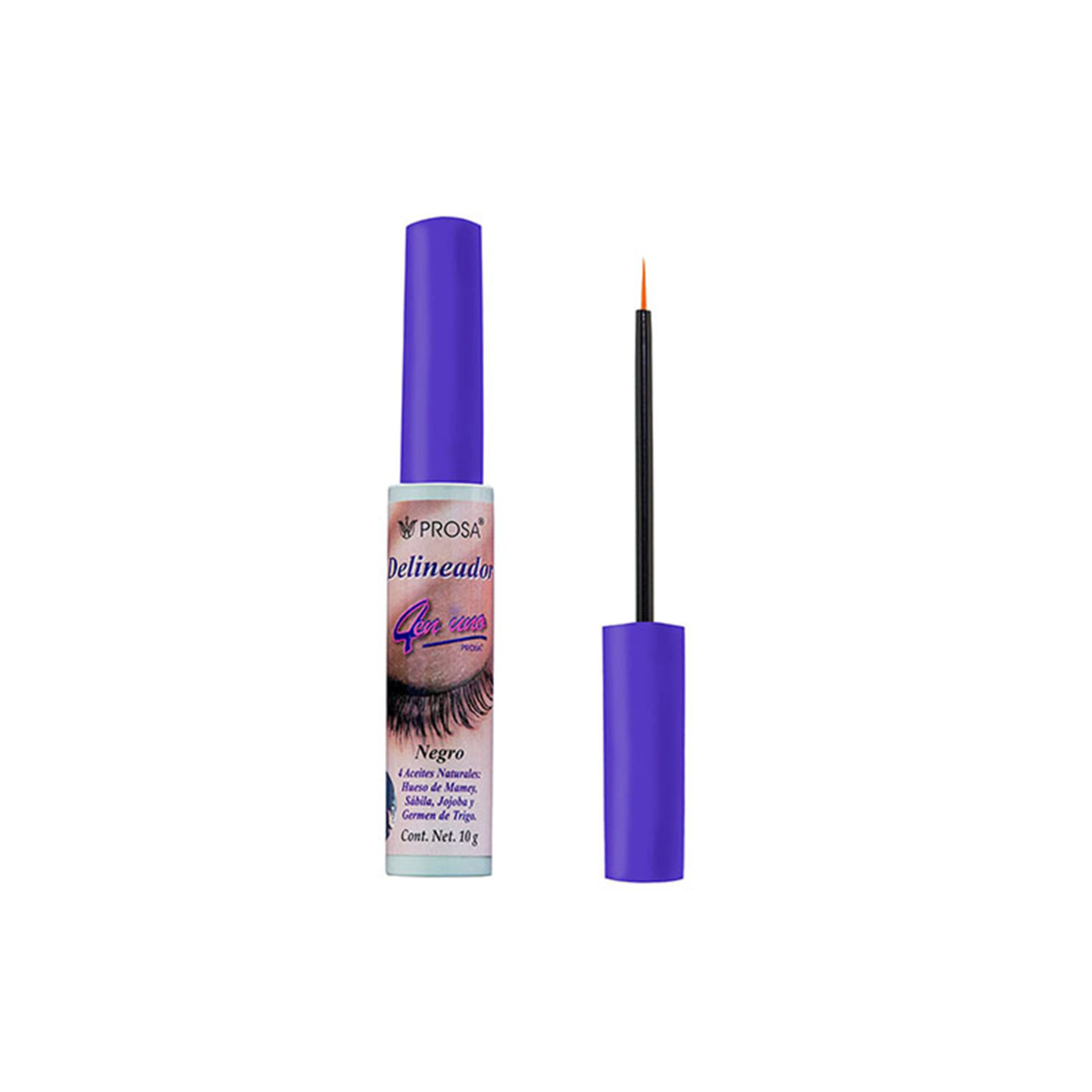 Purple eyeliner pen with applicator on a white background