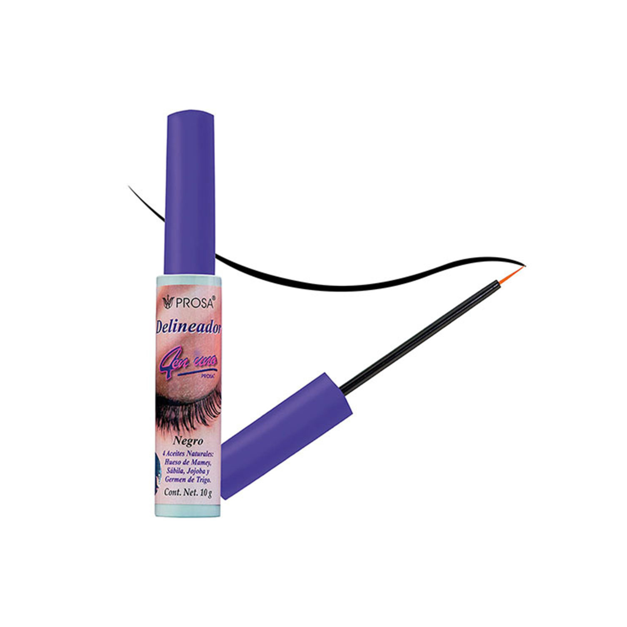 Prosa eyeliner pencil with purple packaging on a white background