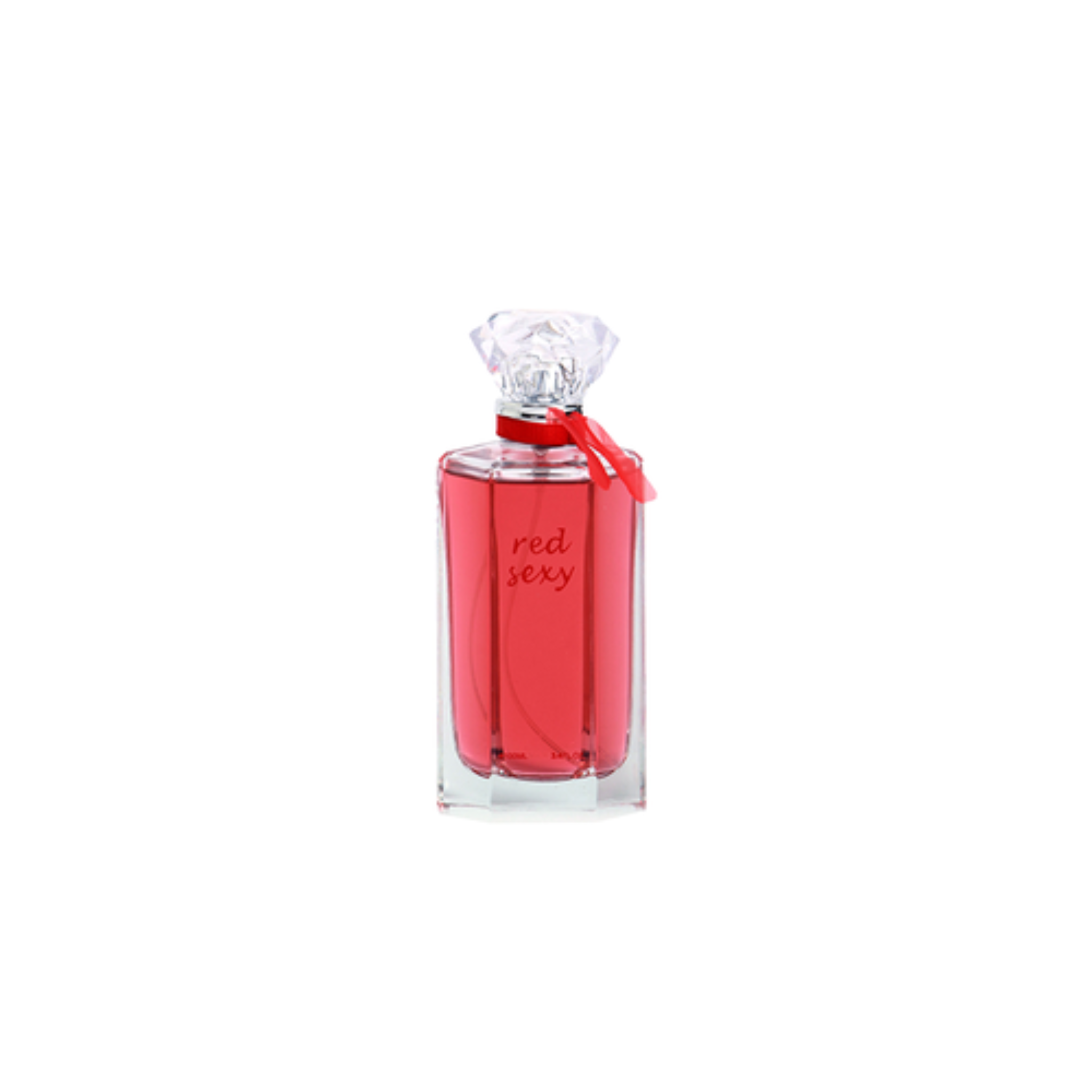 Perfume bottle labeled 'red sexy' on a white background. This fragrance is from EBC Collection.