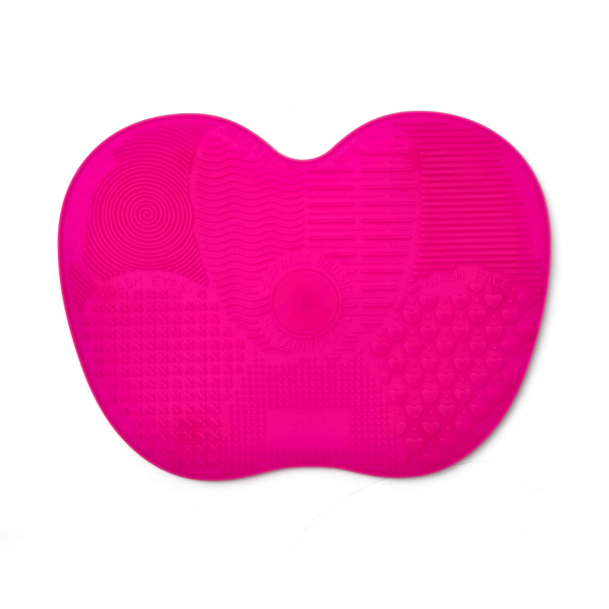 She Makeup Brand Fuchsia color silicone brush cleaning mat on a white background