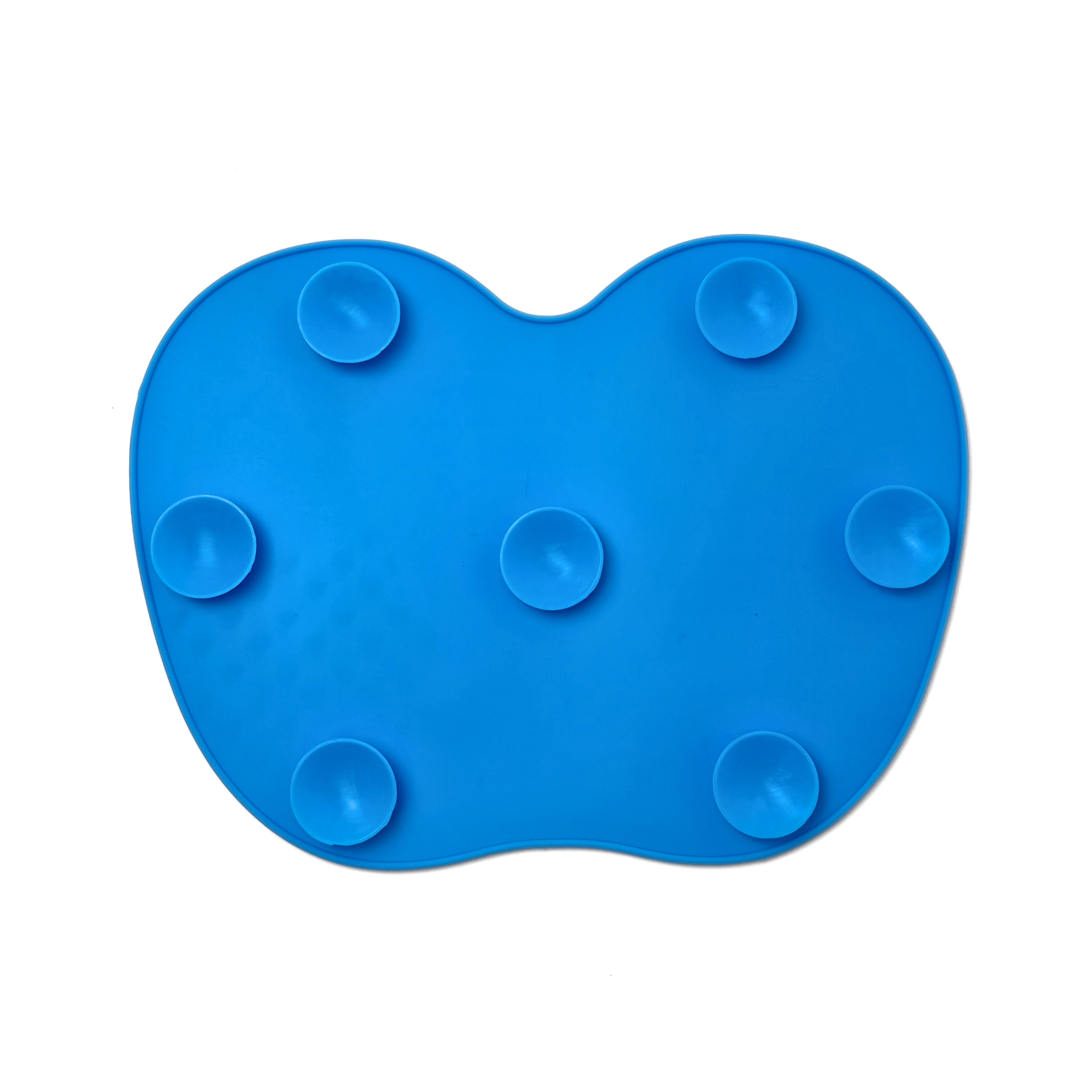 She Makeup brand Blue silicone brush cleaning mat on a white background