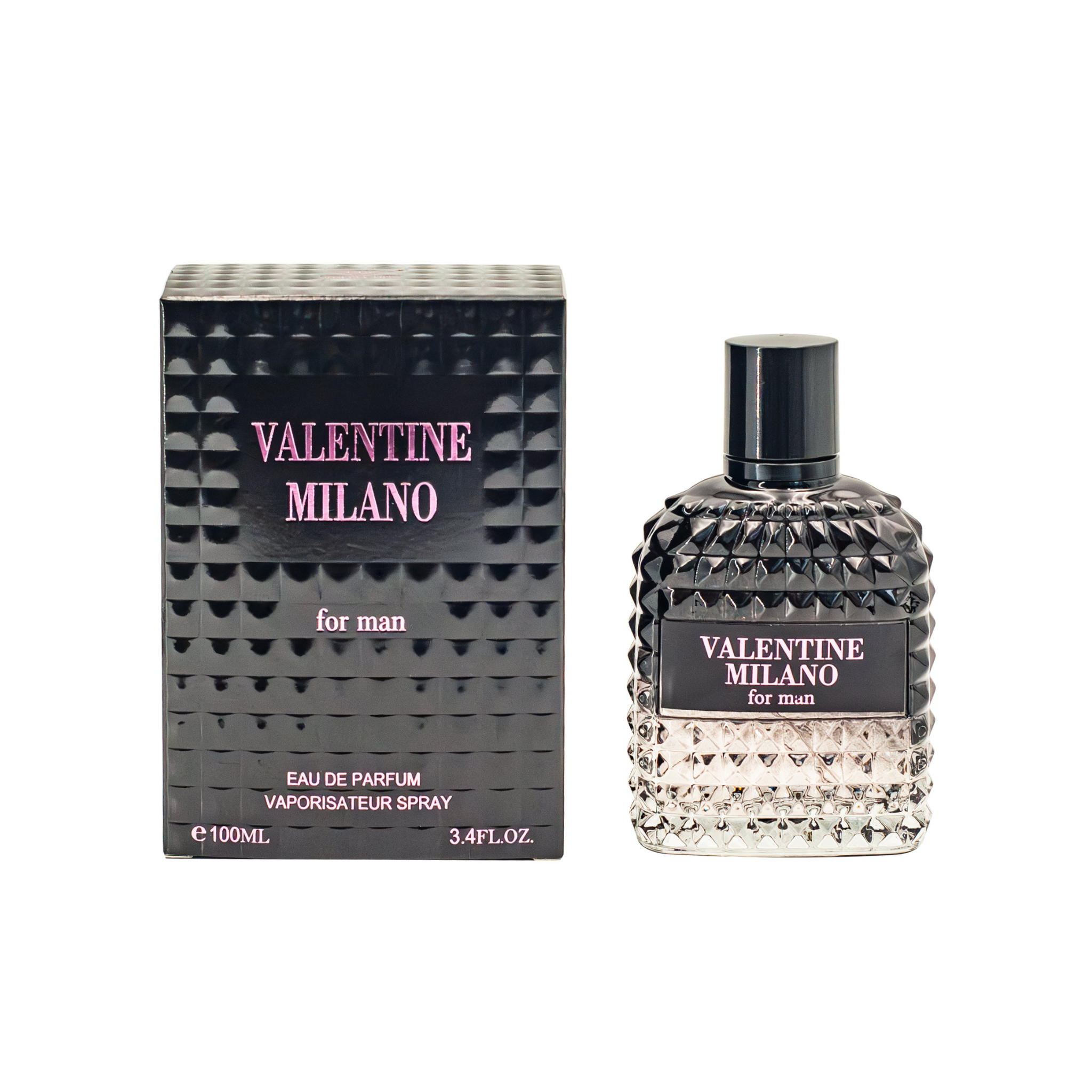 EBC Collection, Valentine Milano perfume bottle and packaging on a white background