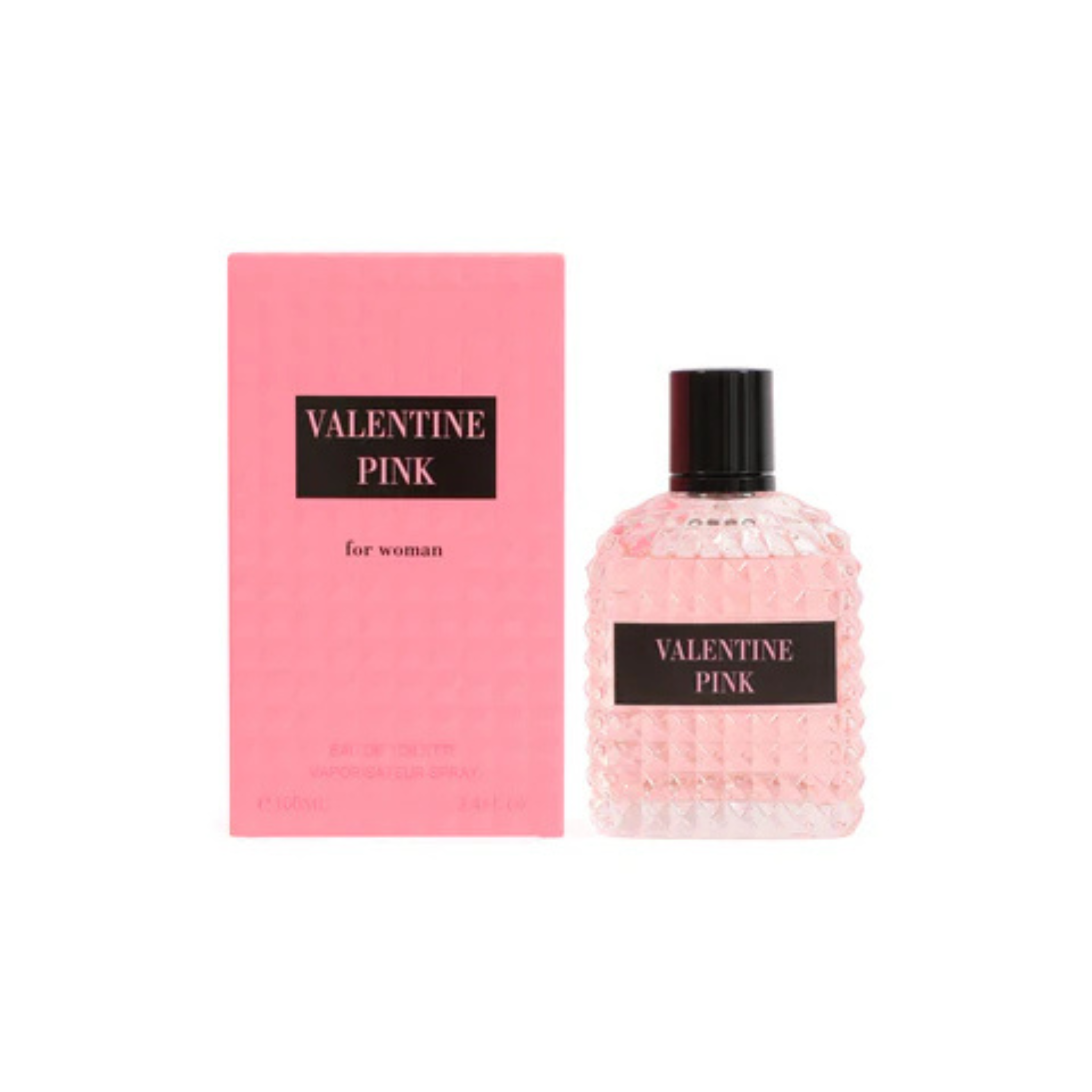 EBC Collection Valentine Pink perfume bottle and packaging on a white background