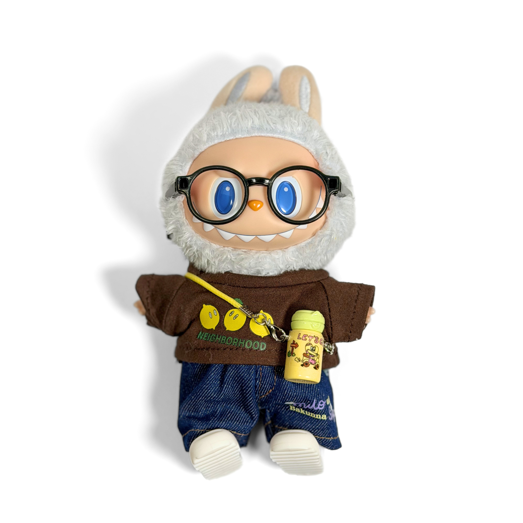 Brown Lemon Tee and Denim Jeans Outfit Set