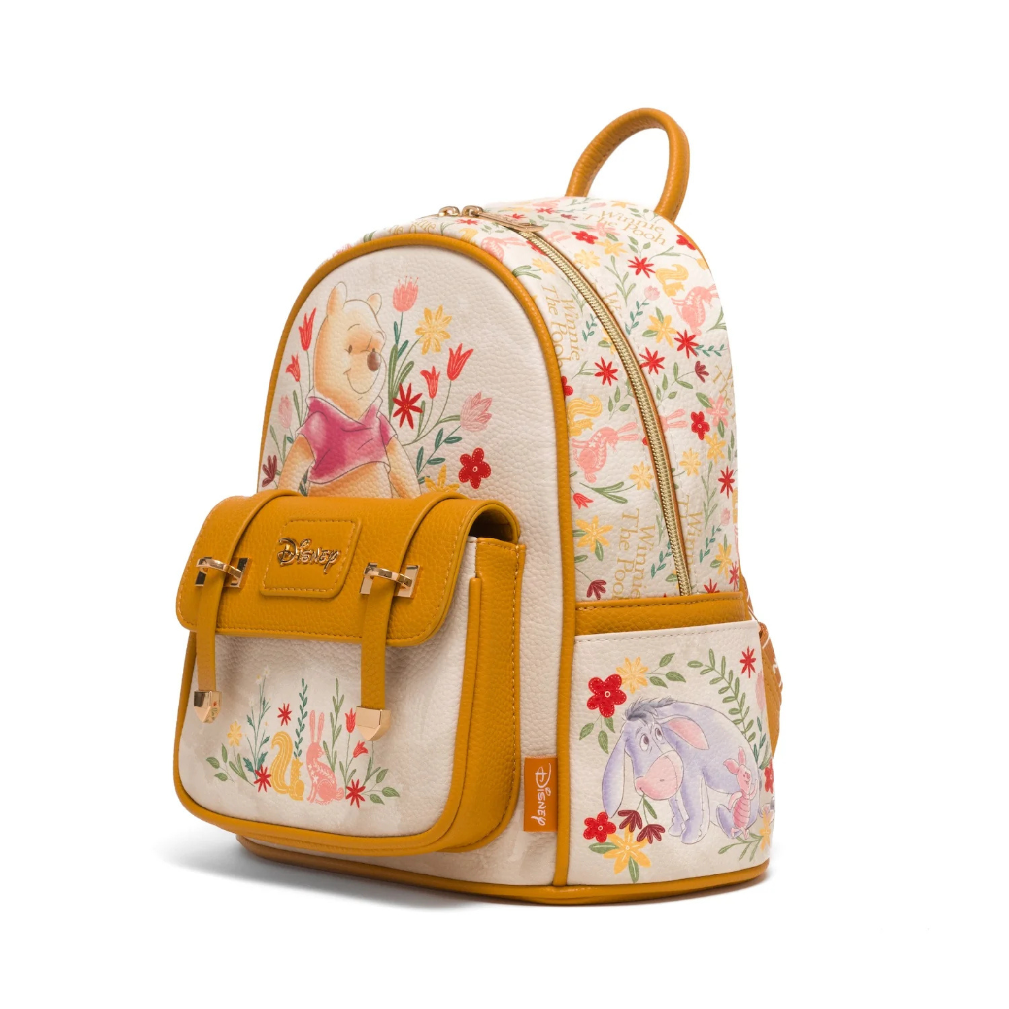 Winnie The Pooh Among The Flowers WondaPop 11" Vegan Leather Mini Backpack